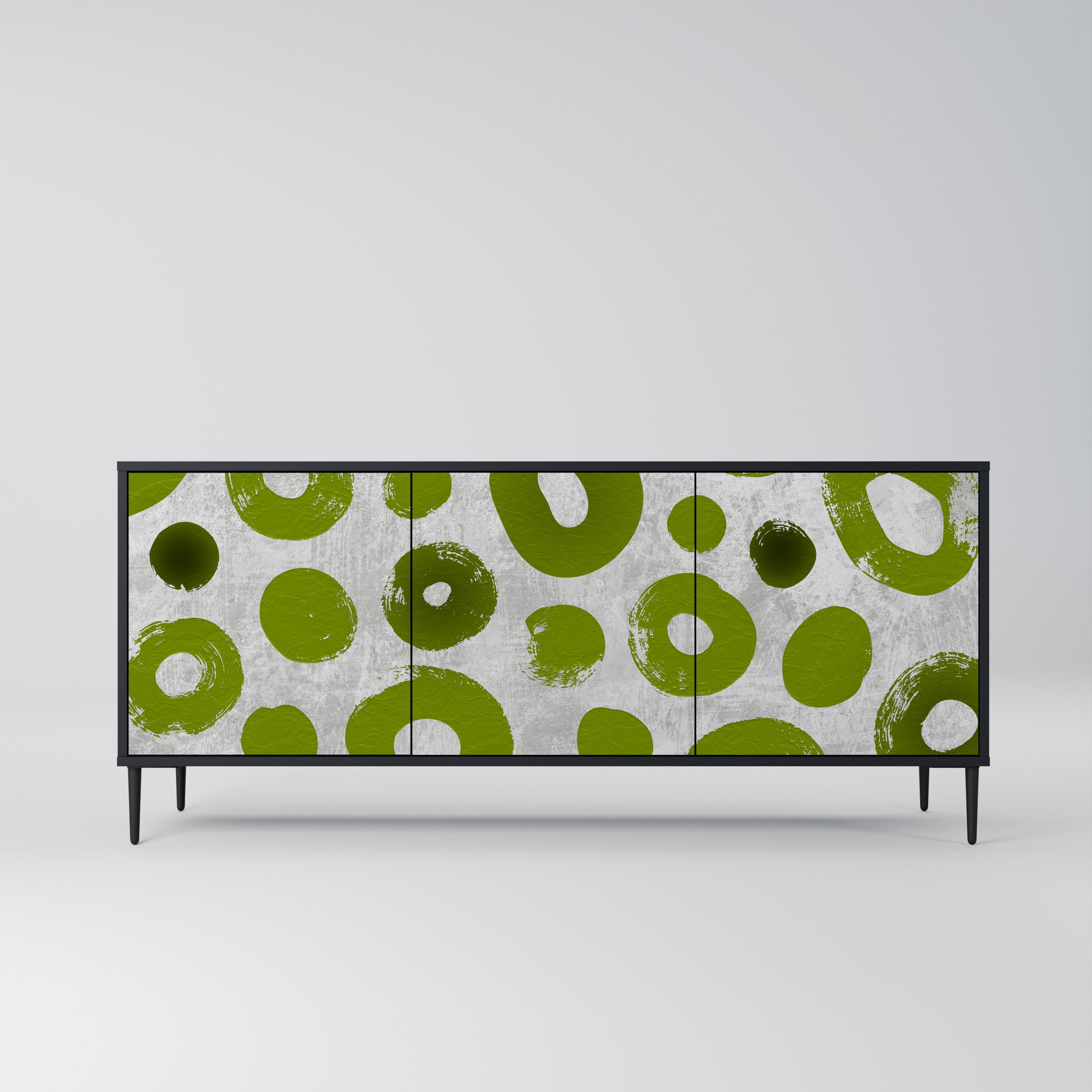 GREEN RHAPSODY 3-Door Sideboard in Black Finish