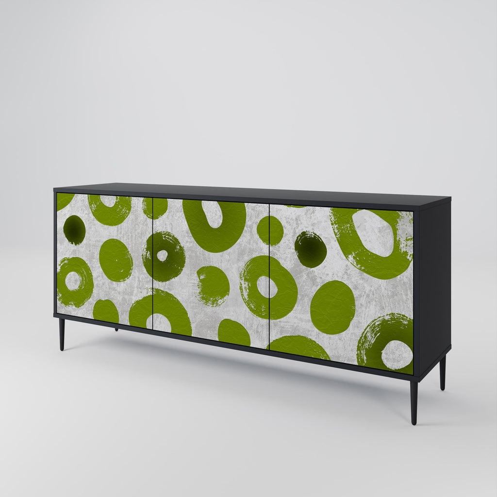 GREEN RHAPSODY 3-Door Sideboard in Black Finish