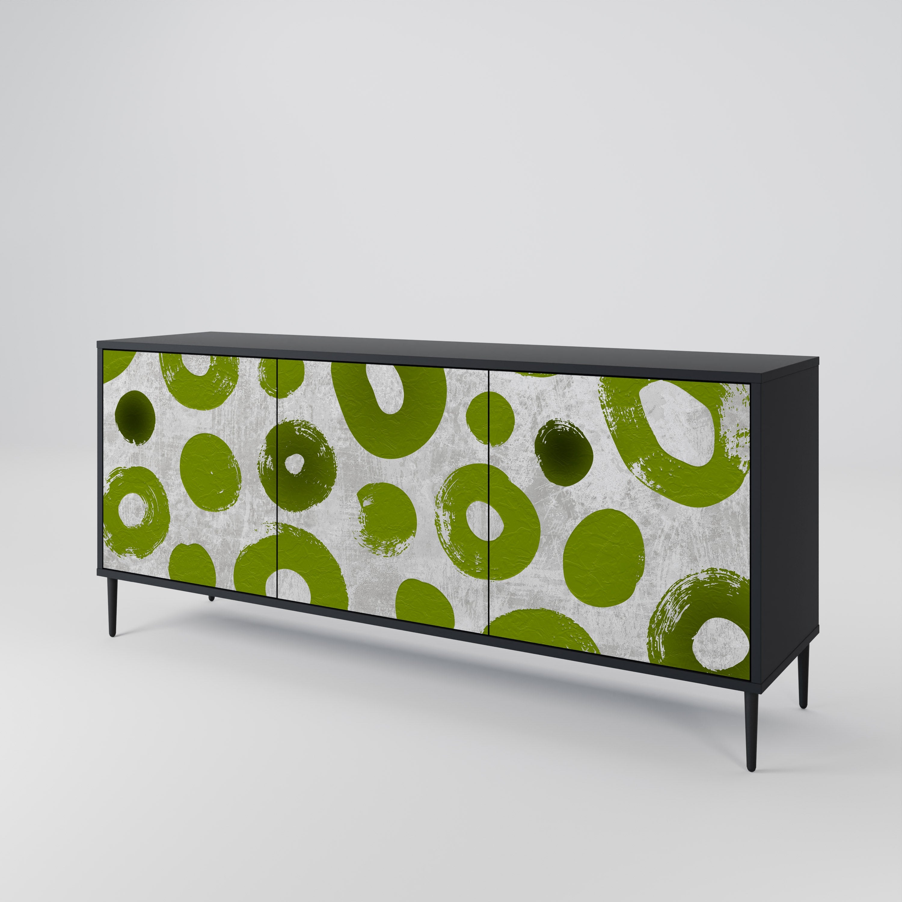 GREEN RHAPSODY 3-Door Sideboard in Black Finish