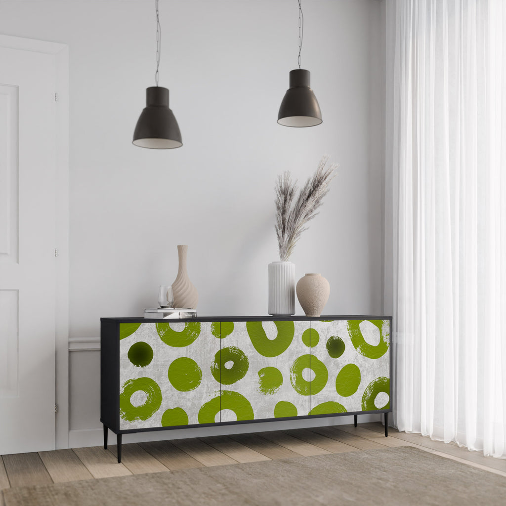 GREEN RHAPSODY 3-Door Sideboard in Black Finish