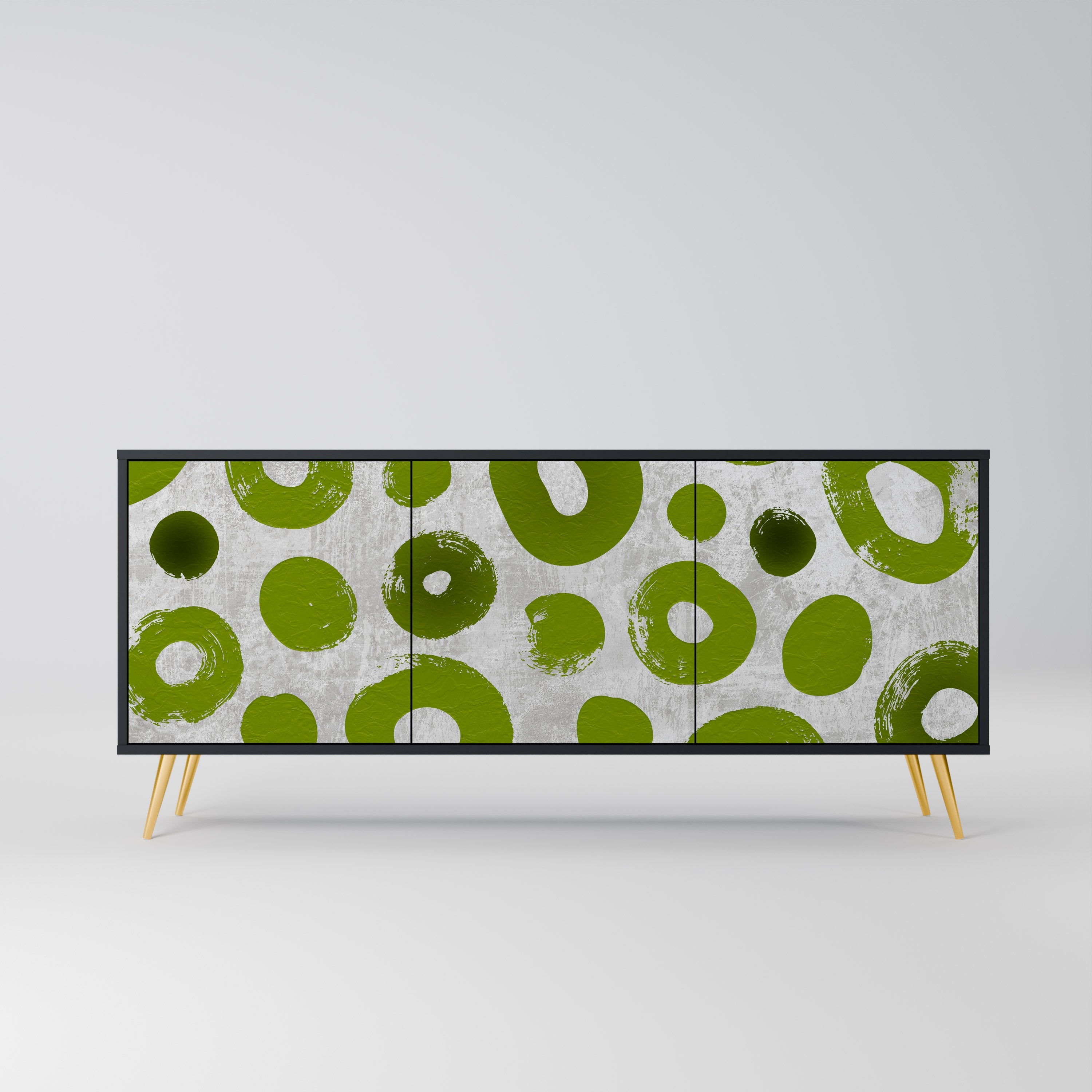 GREEN RHAPSODY 3-Door Sideboard in Black Finish