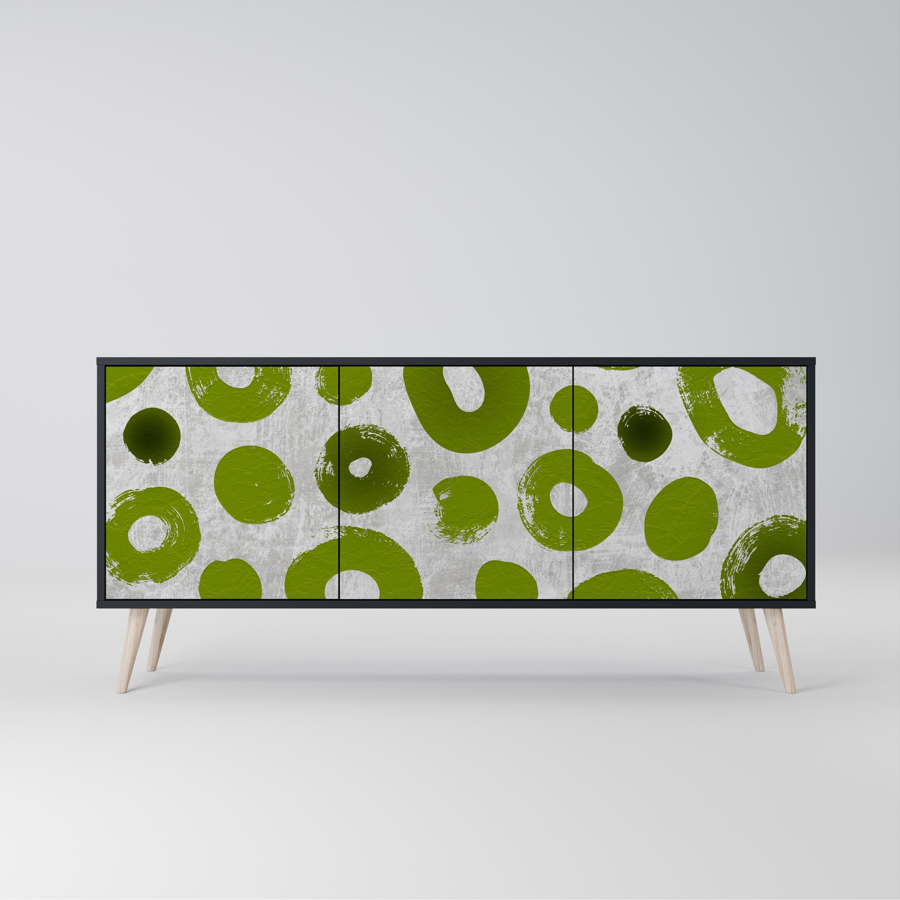 GREEN RHAPSODY 3-Door Sideboard in Black Finish