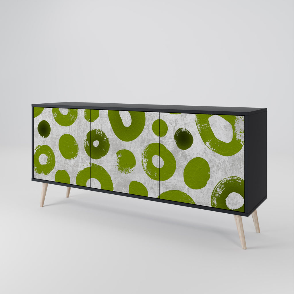 GREEN RHAPSODY 3-Door Sideboard in Black Finish