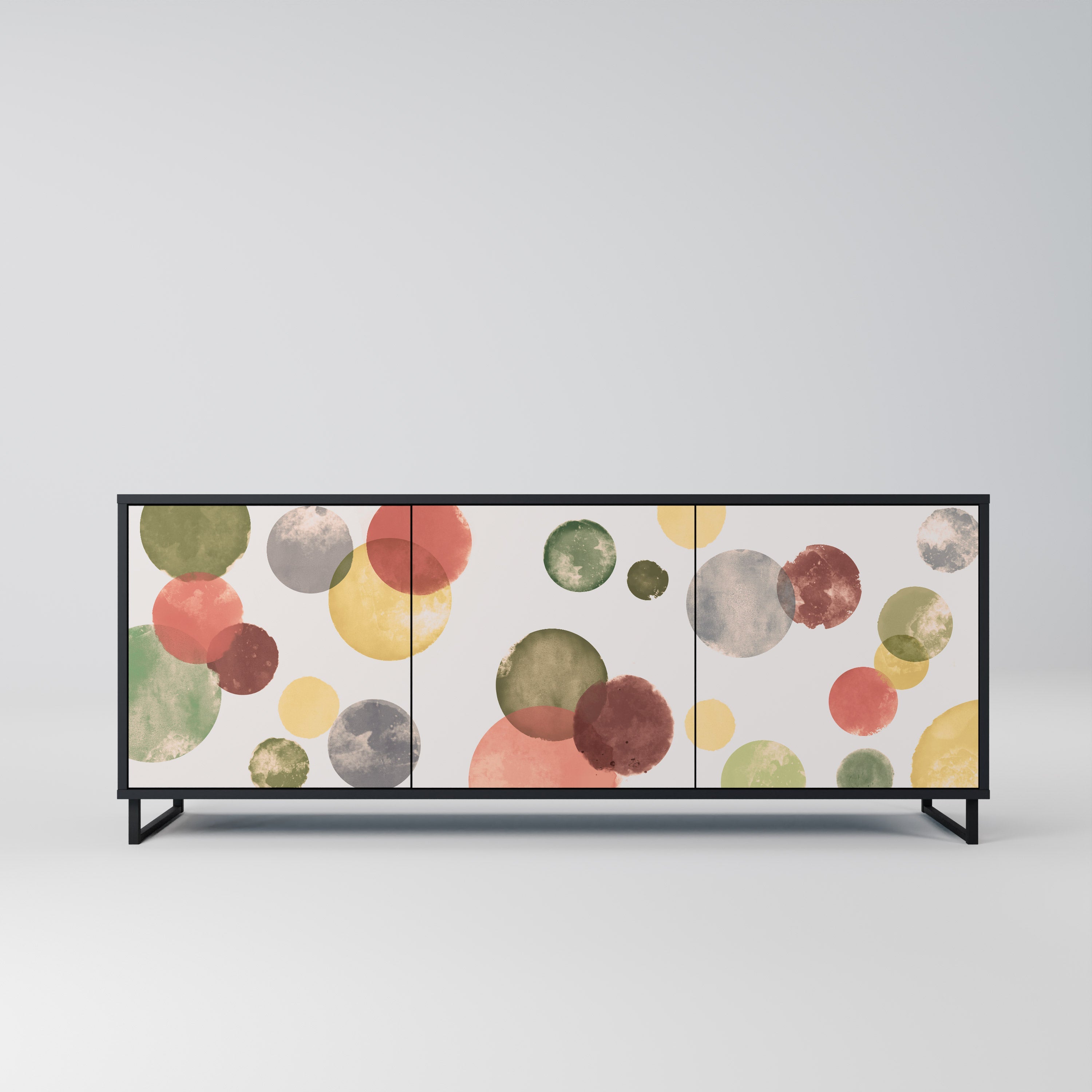 FLEETING HAPPINESS 3-Door Sideboard in Black Finish
