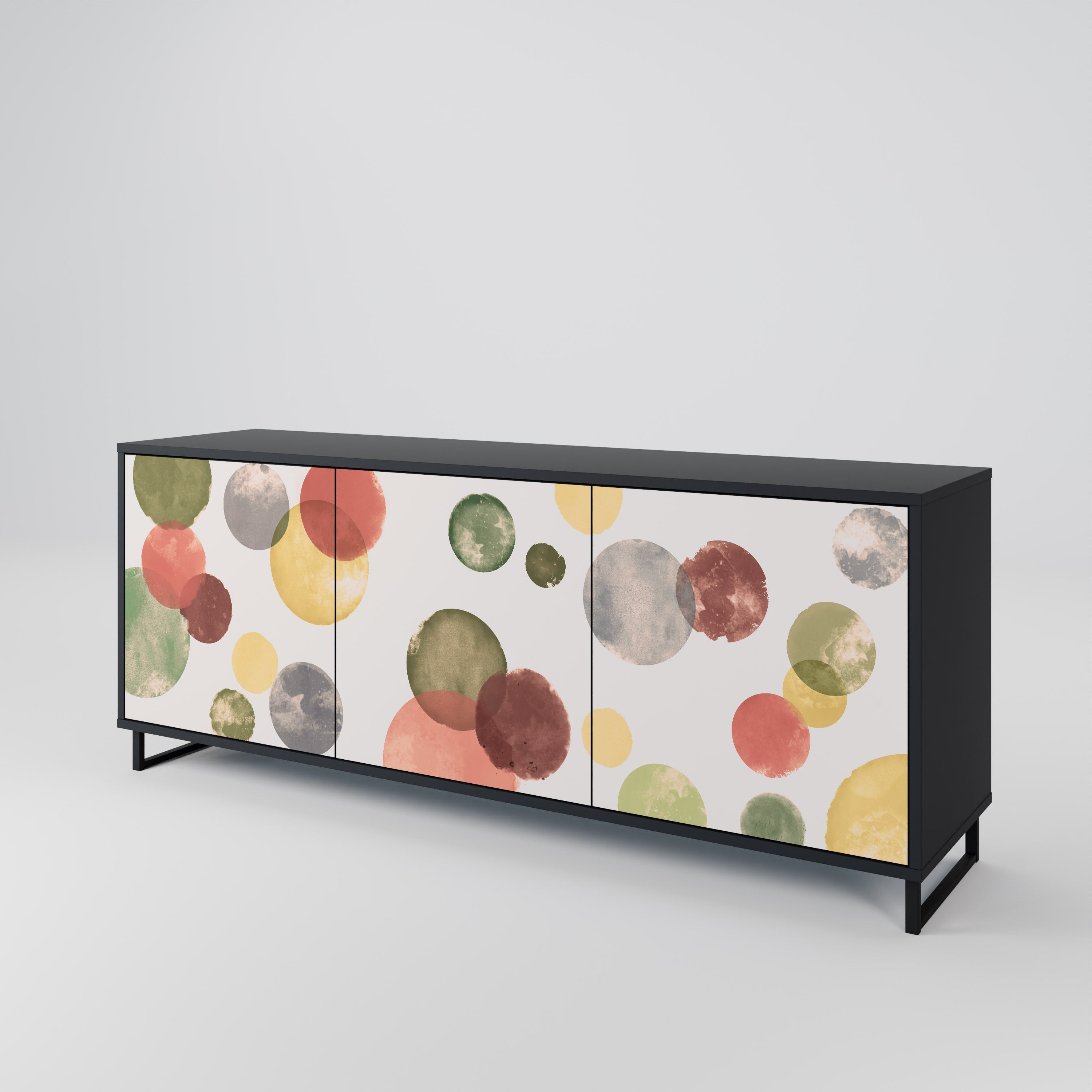 FLEETING HAPPINESS 3-Door Sideboard in Black Finish