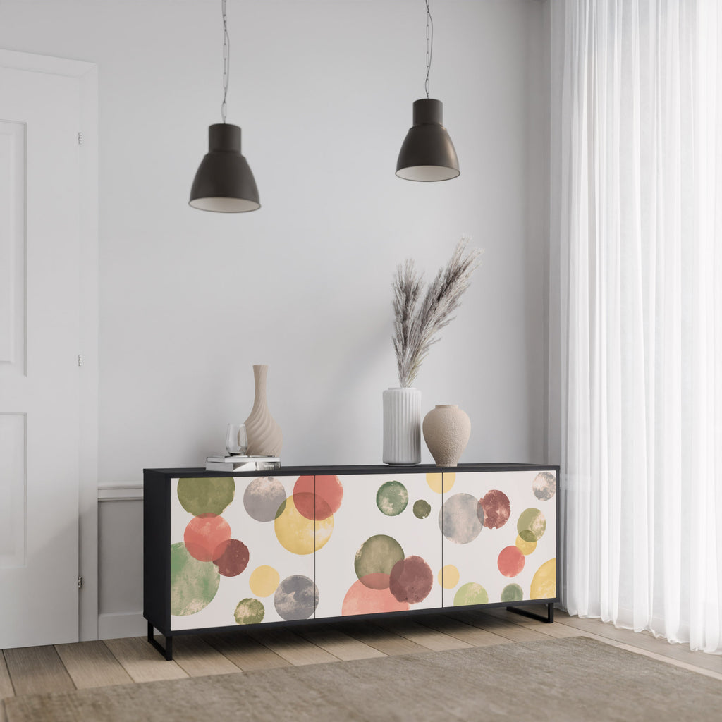 FLEETING HAPPINESS 3-Door Sideboard in Black Finish