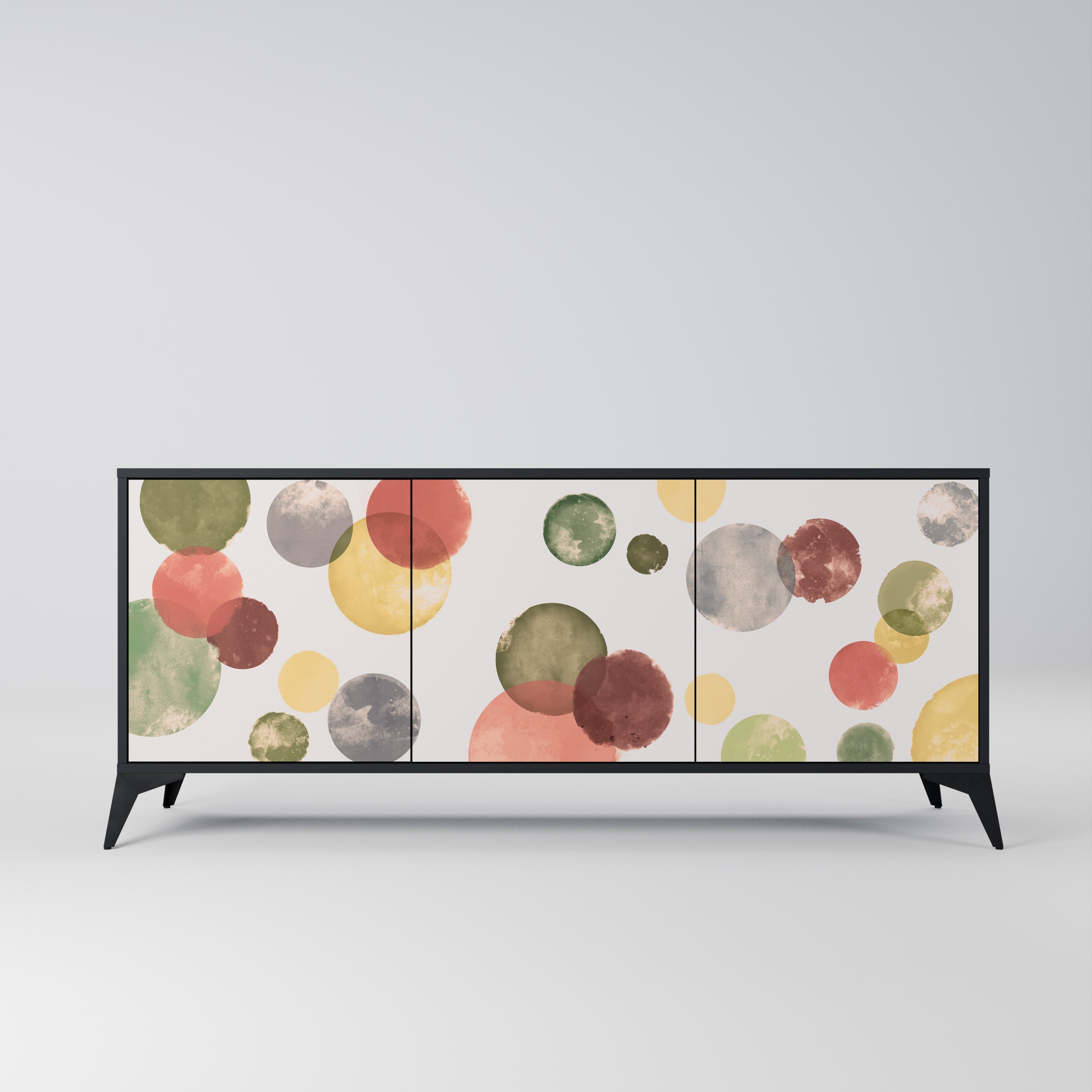 FLEETING HAPPINESS 3-Door Sideboard in Black Finish