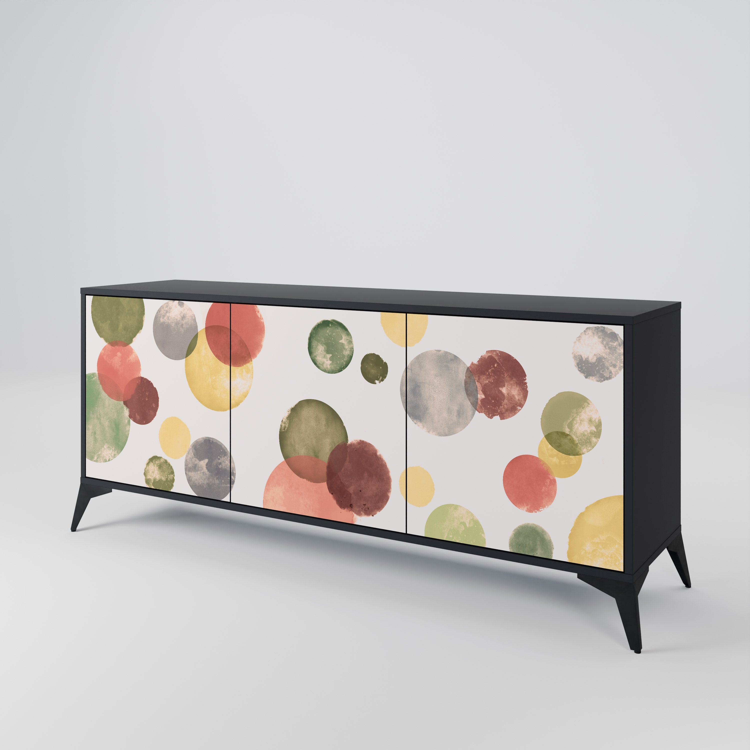 FLEETING HAPPINESS 3-Door Sideboard in Black Finish