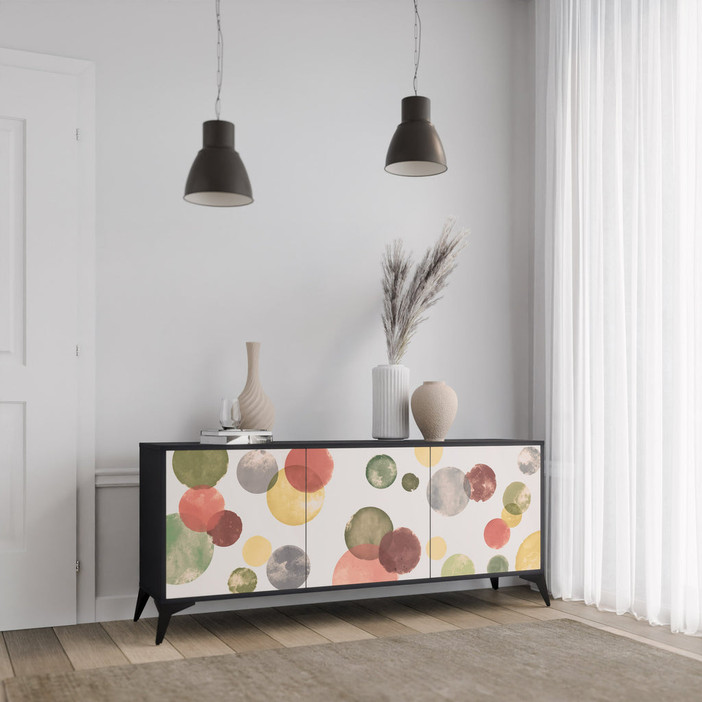 FLEETING HAPPINESS 3-Door Sideboard in Black Finish