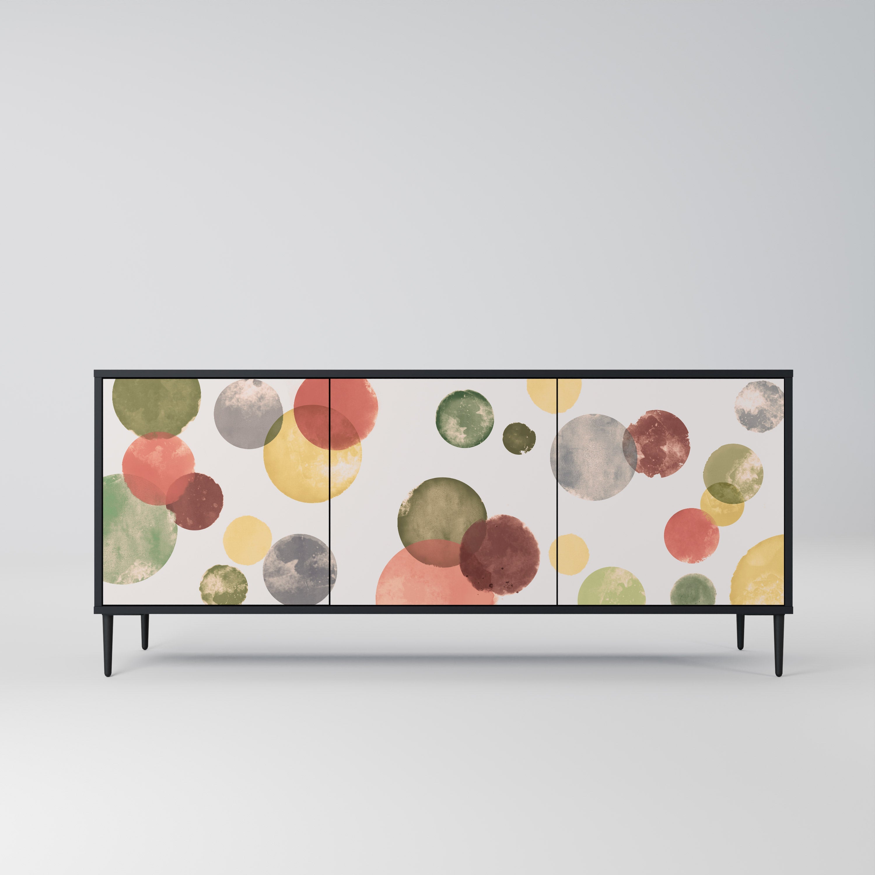 FLEETING HAPPINESS 3-Door Sideboard in Black Finish