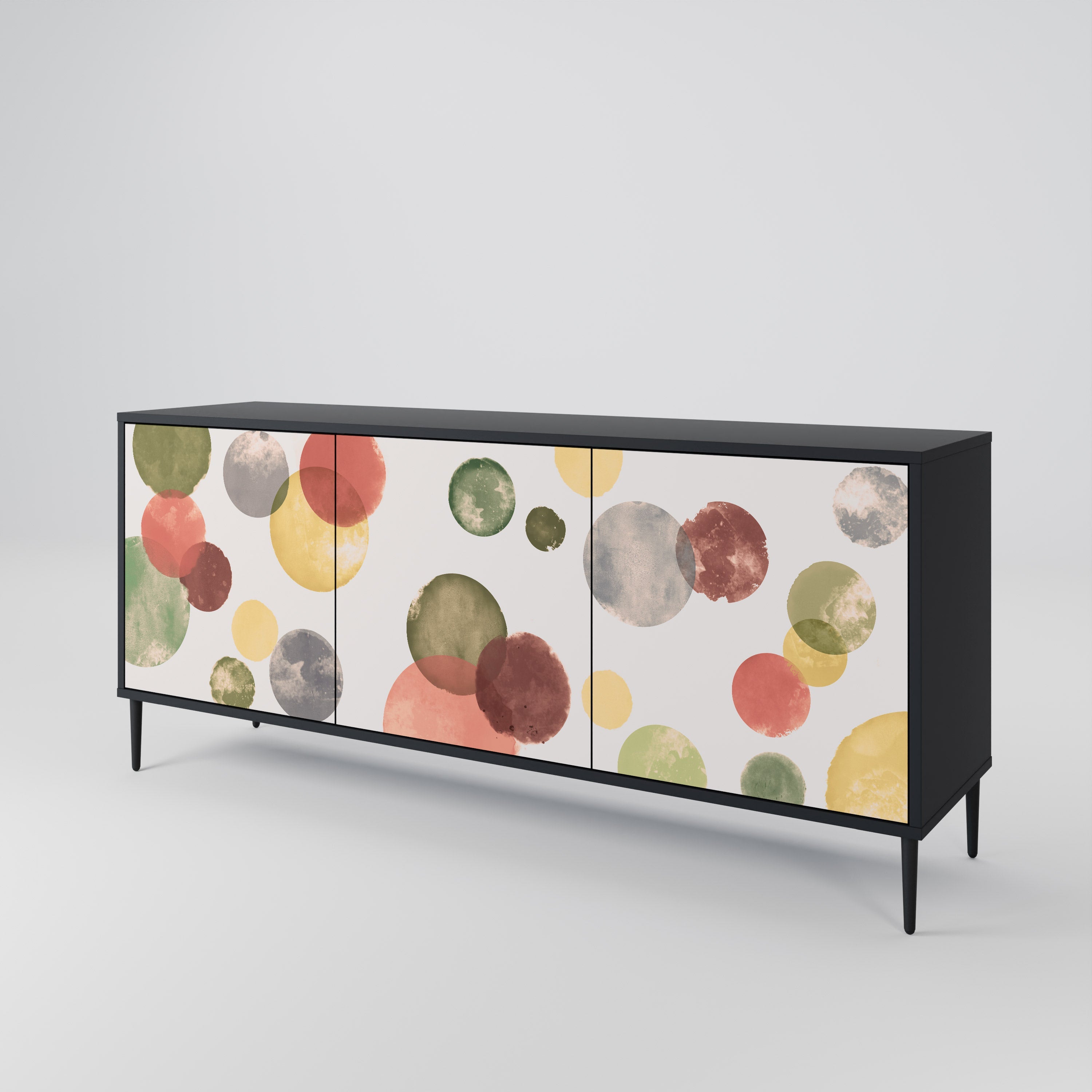 FLEETING HAPPINESS 3-Door Sideboard in Black Finish