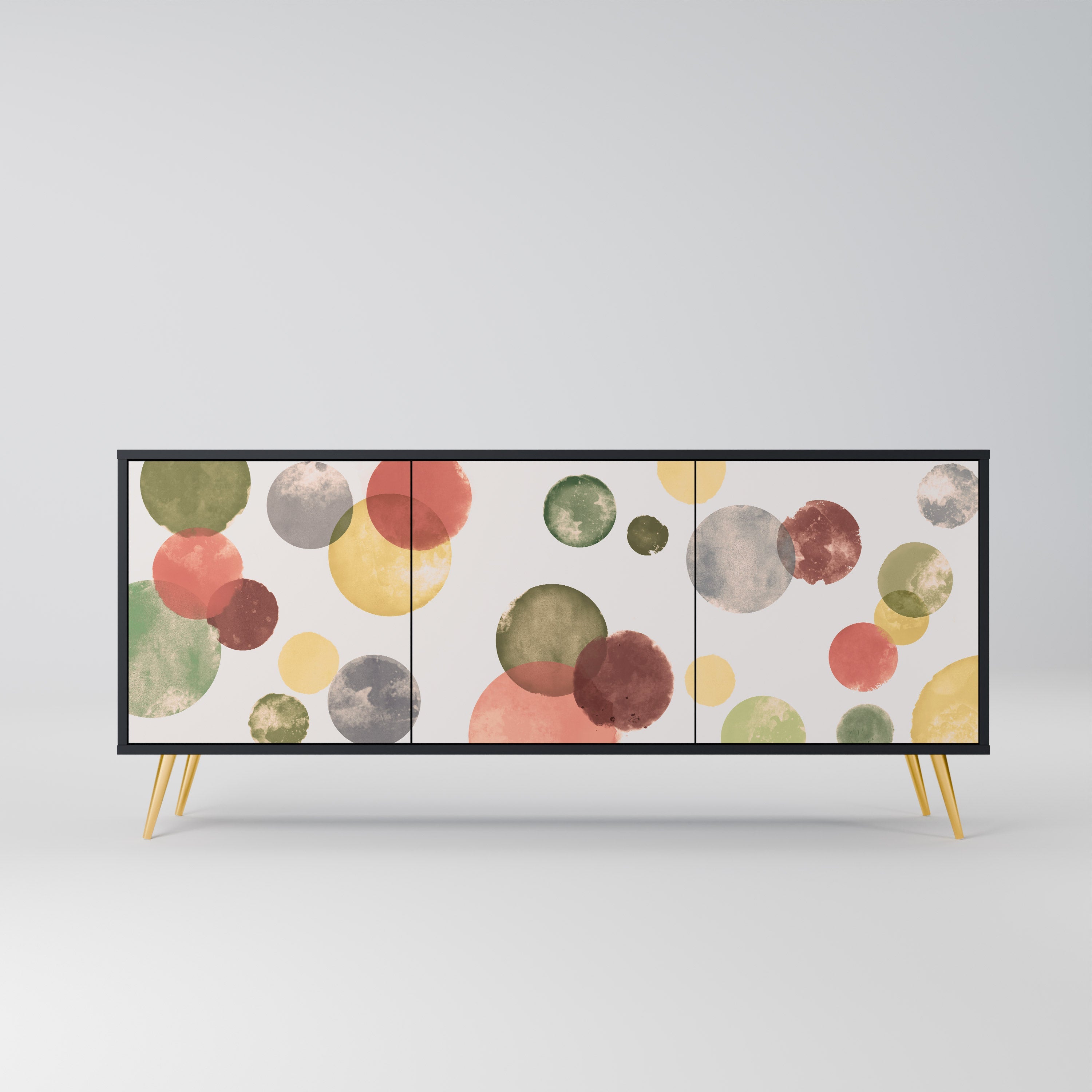 FLEETING HAPPINESS 3-Door Sideboard in Black Finish