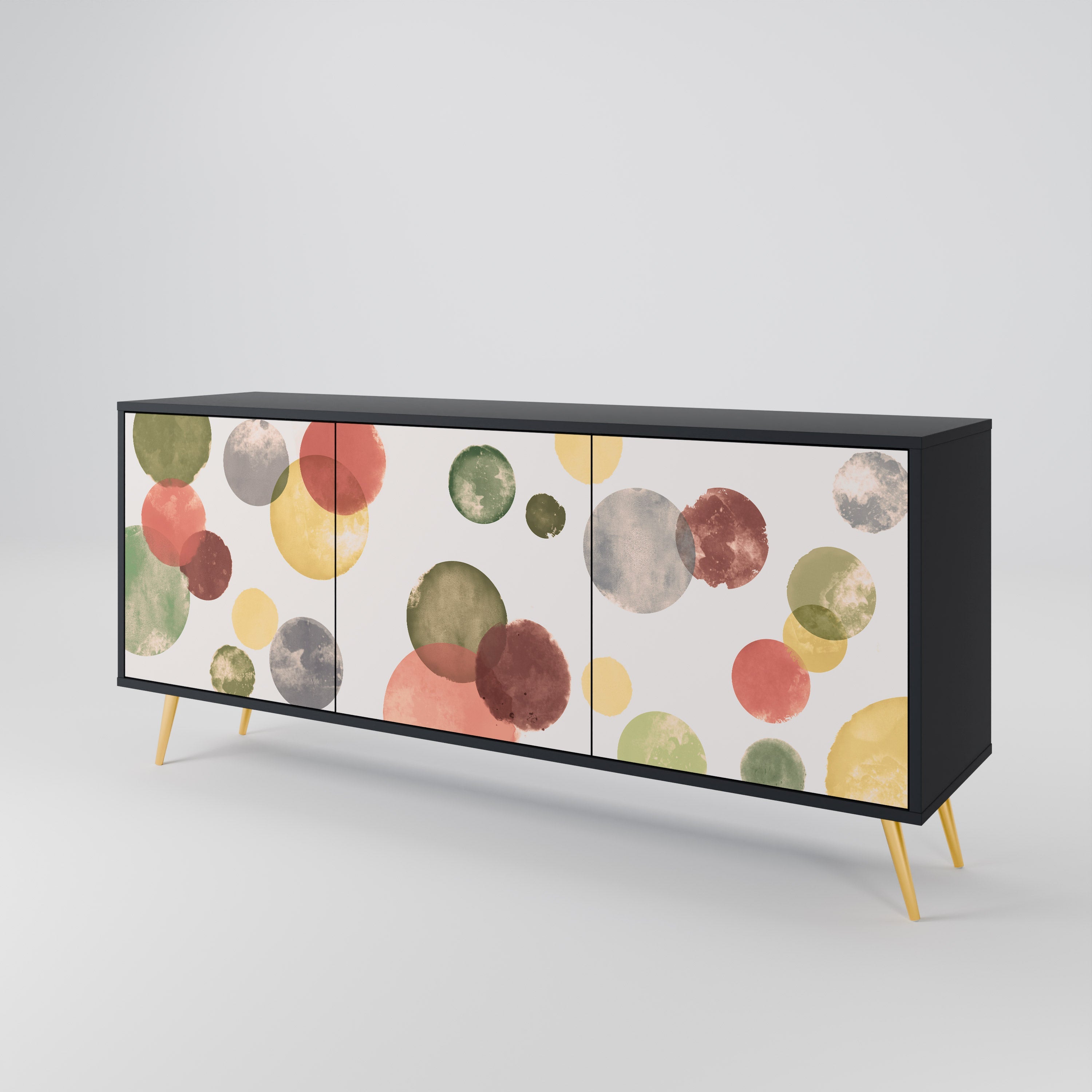 FLEETING HAPPINESS 3-Door Sideboard in Black Finish
