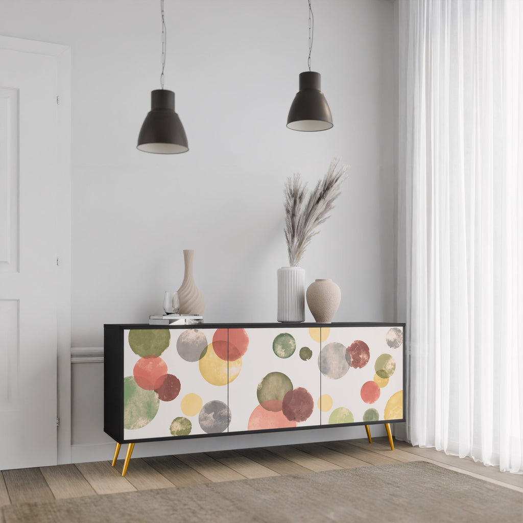 FLEETING HAPPINESS 3-Door Sideboard in Black Finish