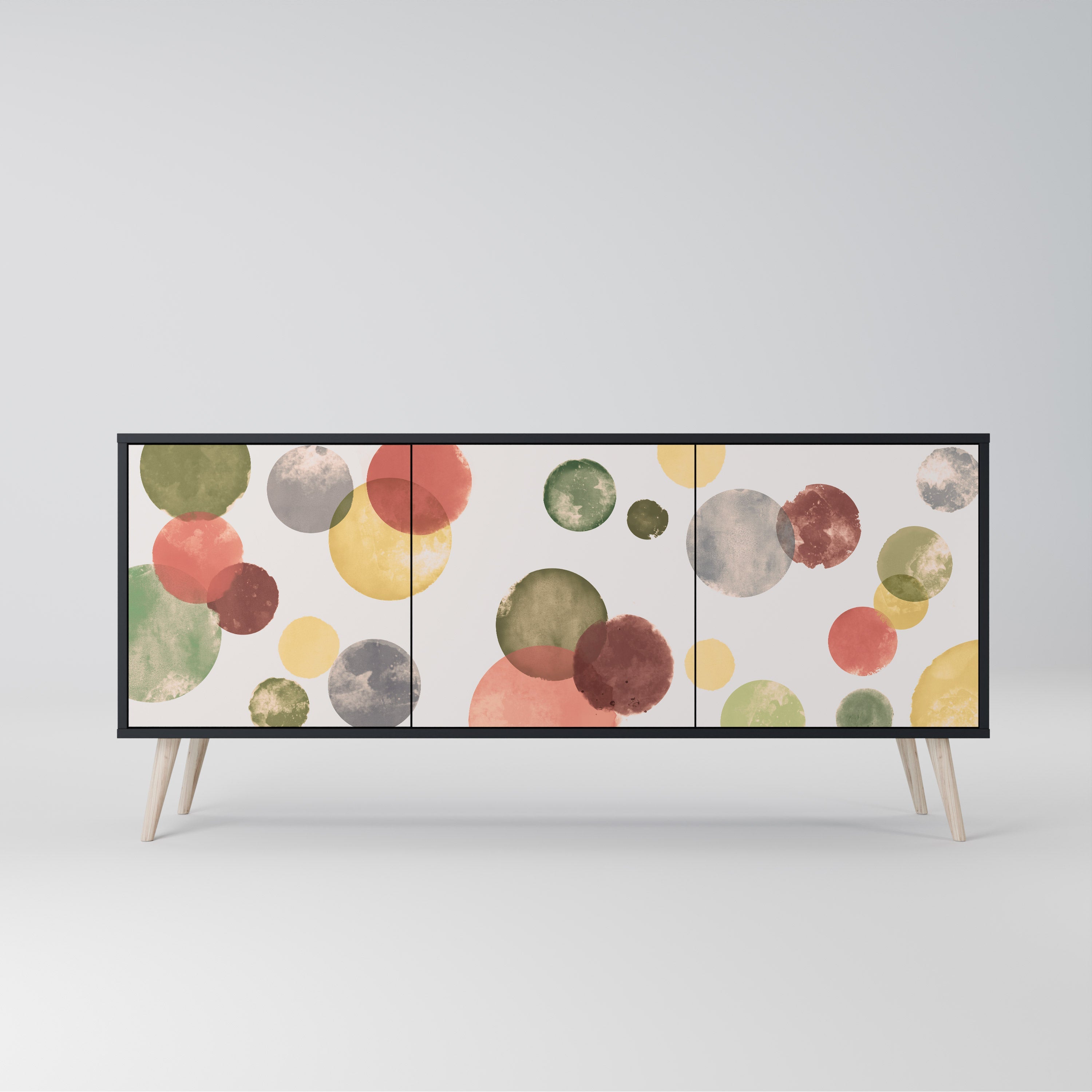 FLEETING HAPPINESS 3-Door Sideboard in Black Finish