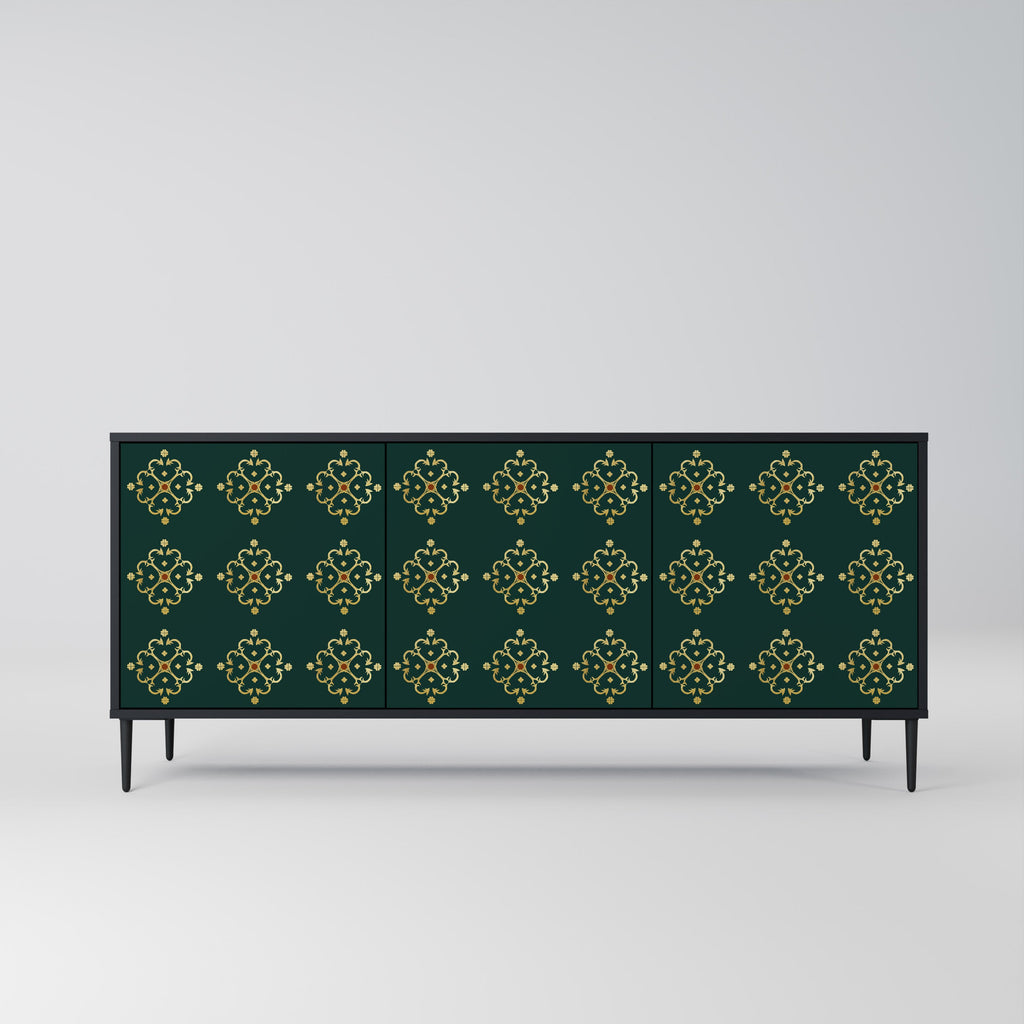 ROYAL MEDALLION 3-Door Sideboard in Black Finish