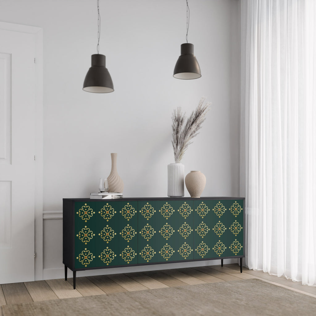 ROYAL MEDALLION 3-Door Sideboard in Black Finish