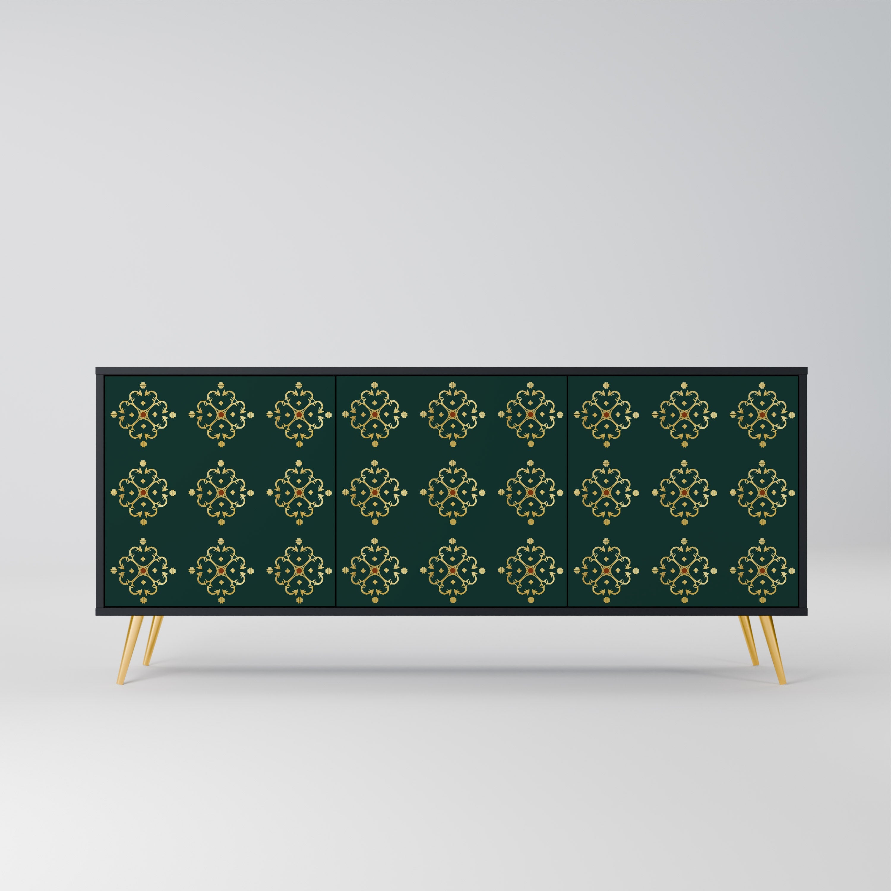 ROYAL MEDALLION 3-Door Sideboard in Black Finish