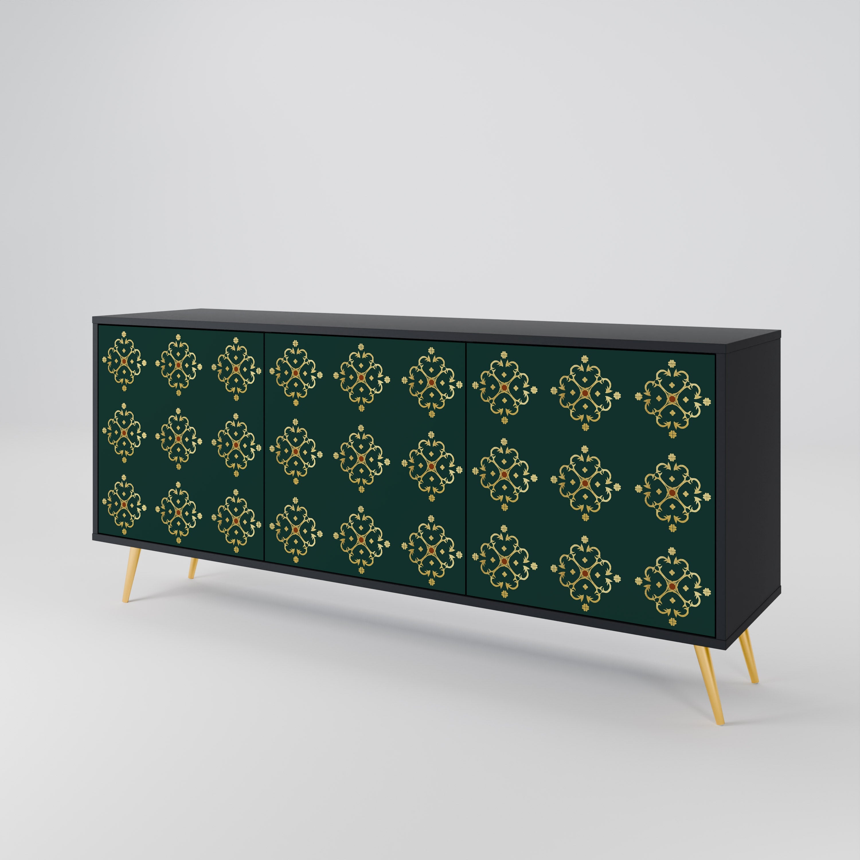 ROYAL MEDALLION 3-Door Sideboard in Black Finish