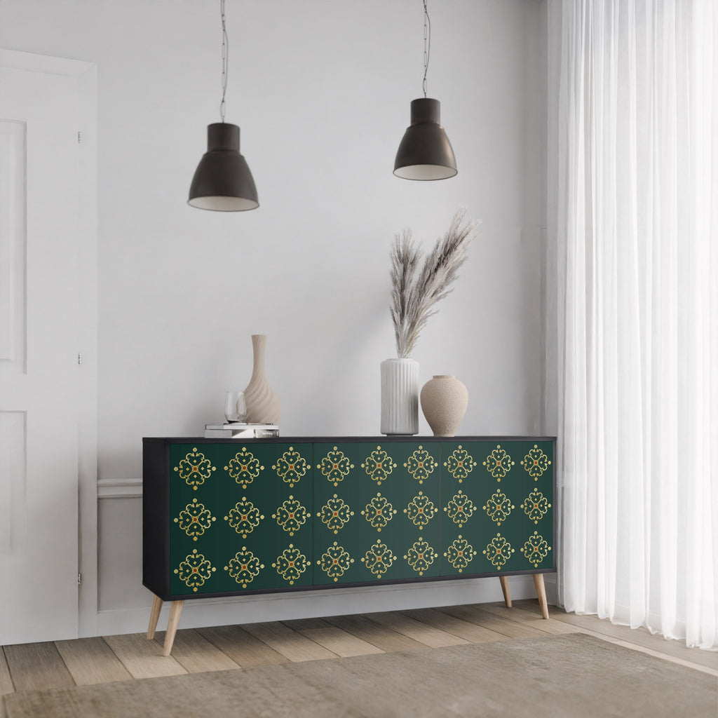 ROYAL MEDALLION 3-Door Sideboard in Black Finish