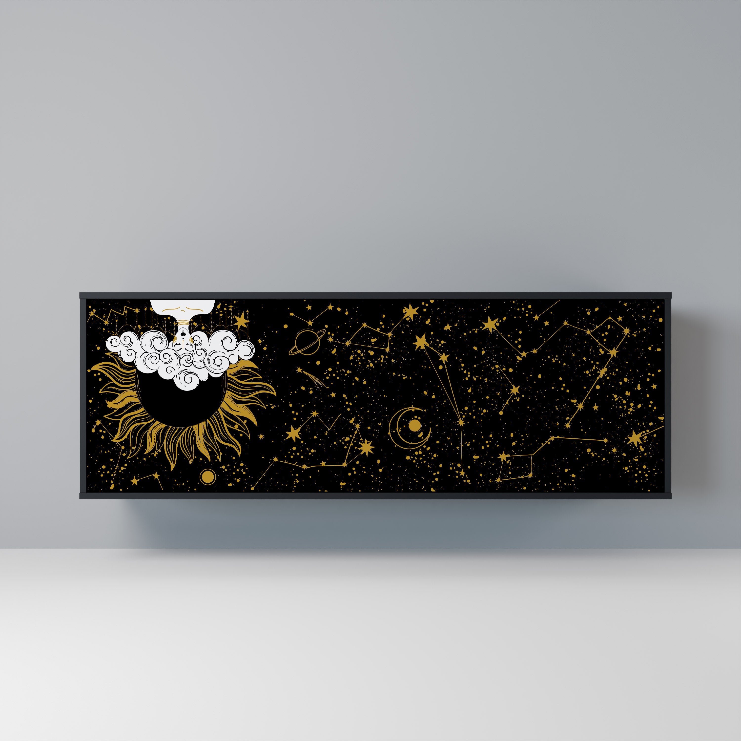 STELLAR CONSTELLATIONS 3-Door Sideboard in Black Finish