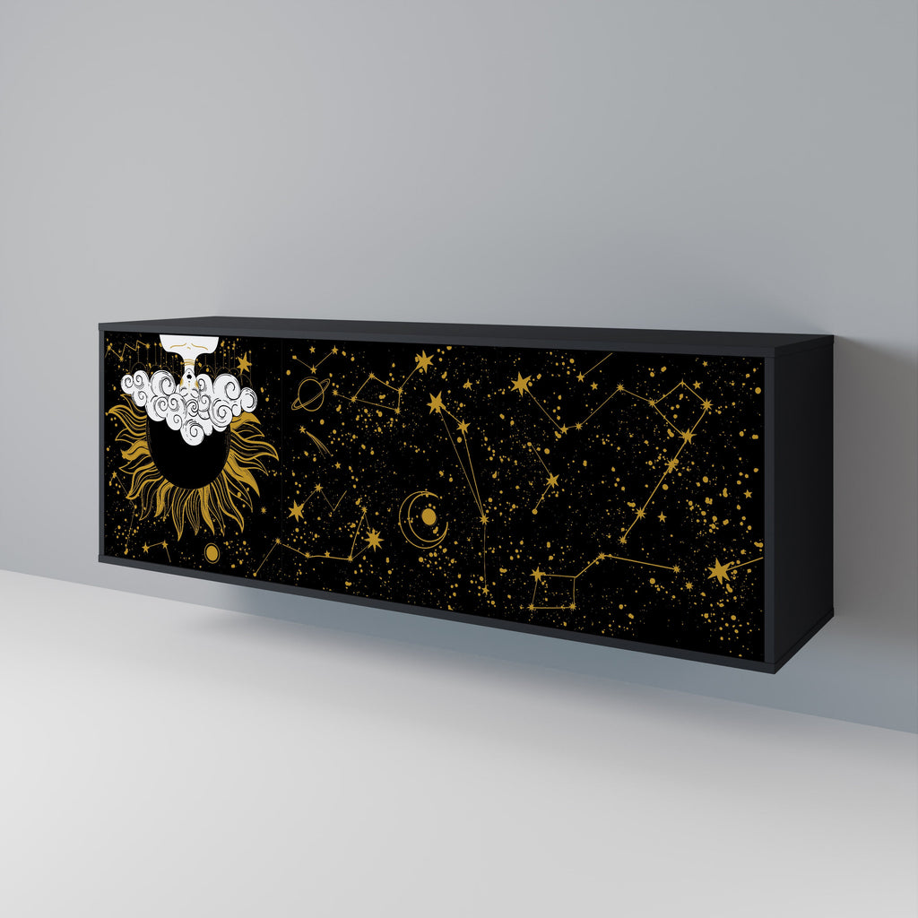 STELLAR CONSTELLATIONS 3-Door Sideboard in Black Finish