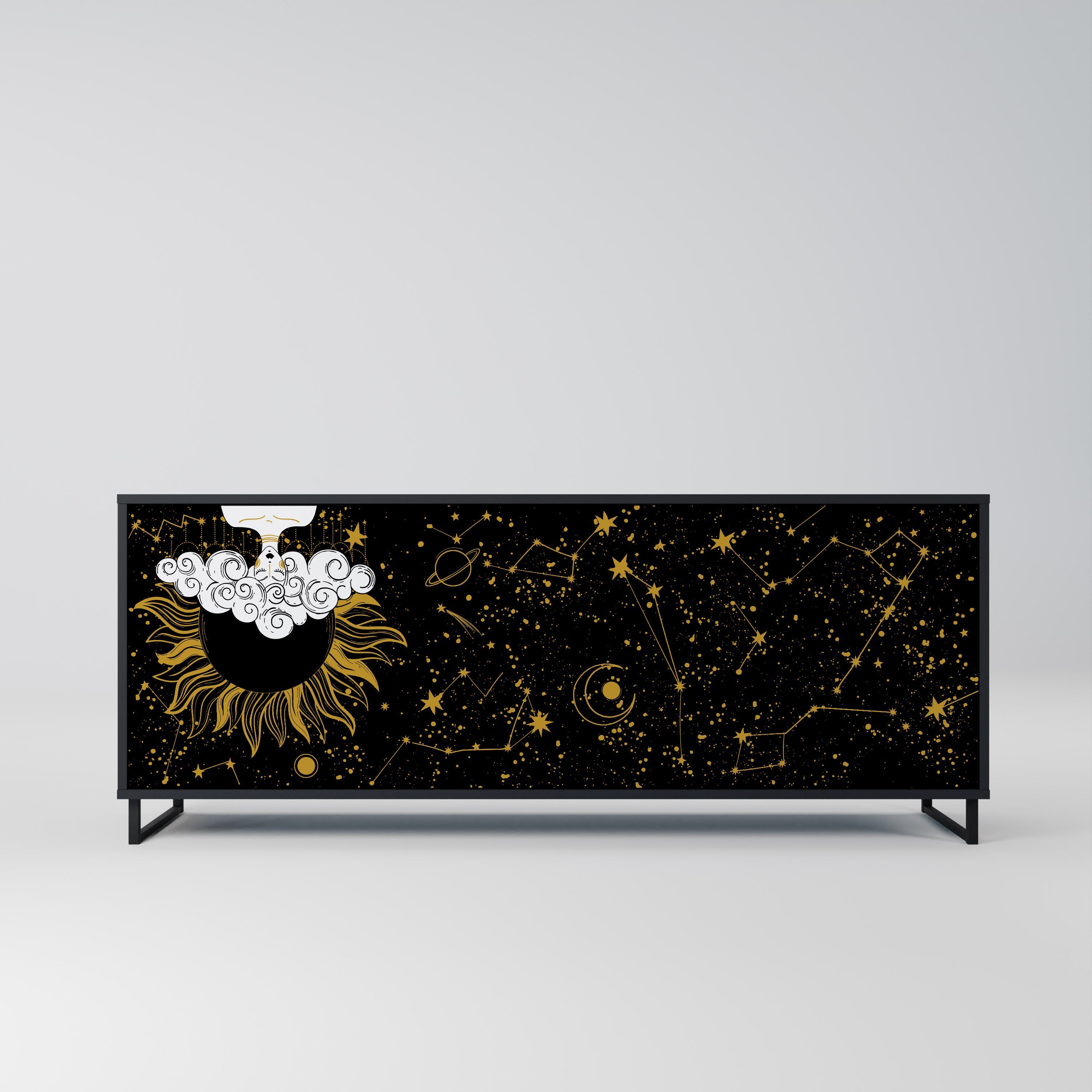 STELLAR CONSTELLATIONS 3-Door Sideboard in Black Finish