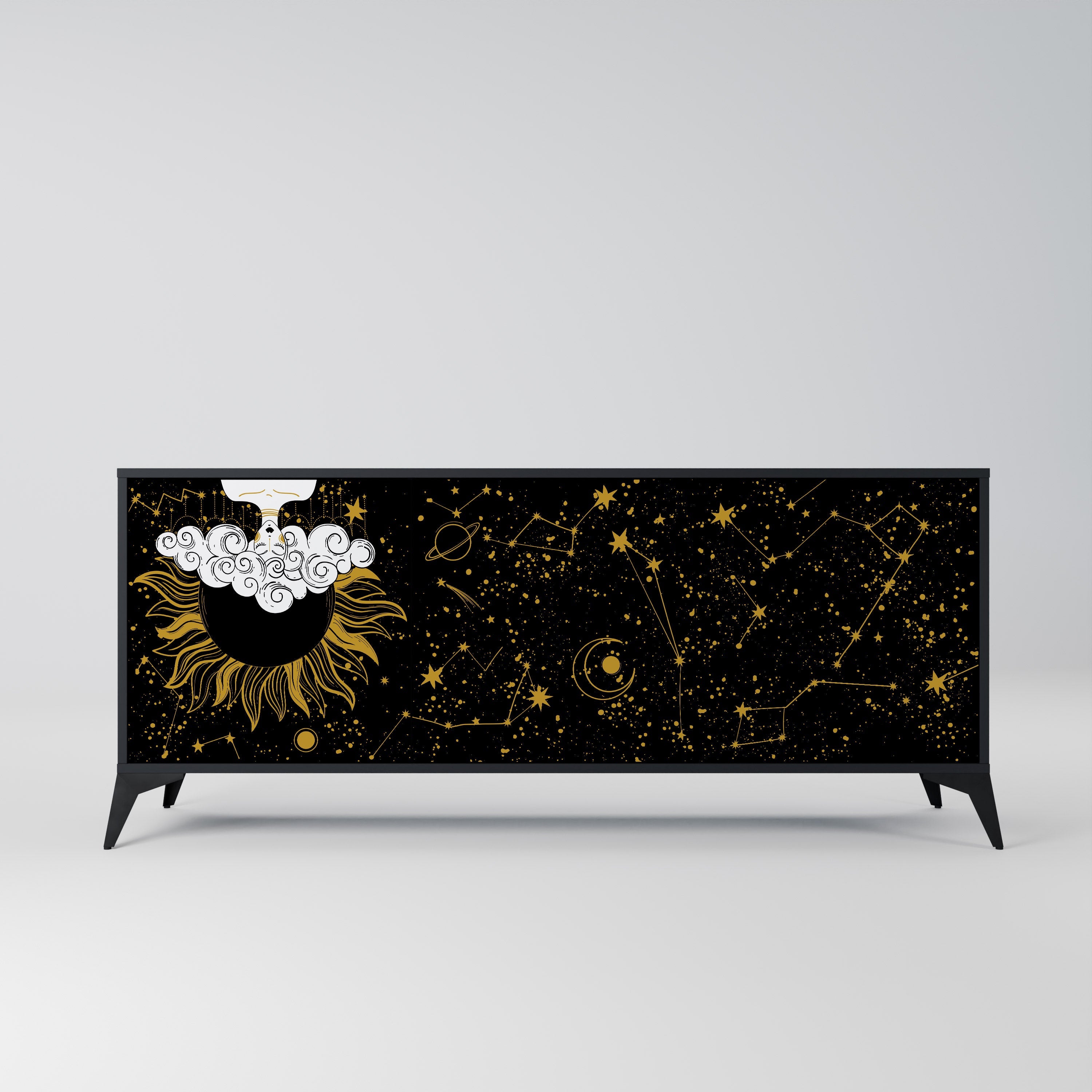 STELLAR CONSTELLATIONS 3-Door Sideboard in Black Finish
