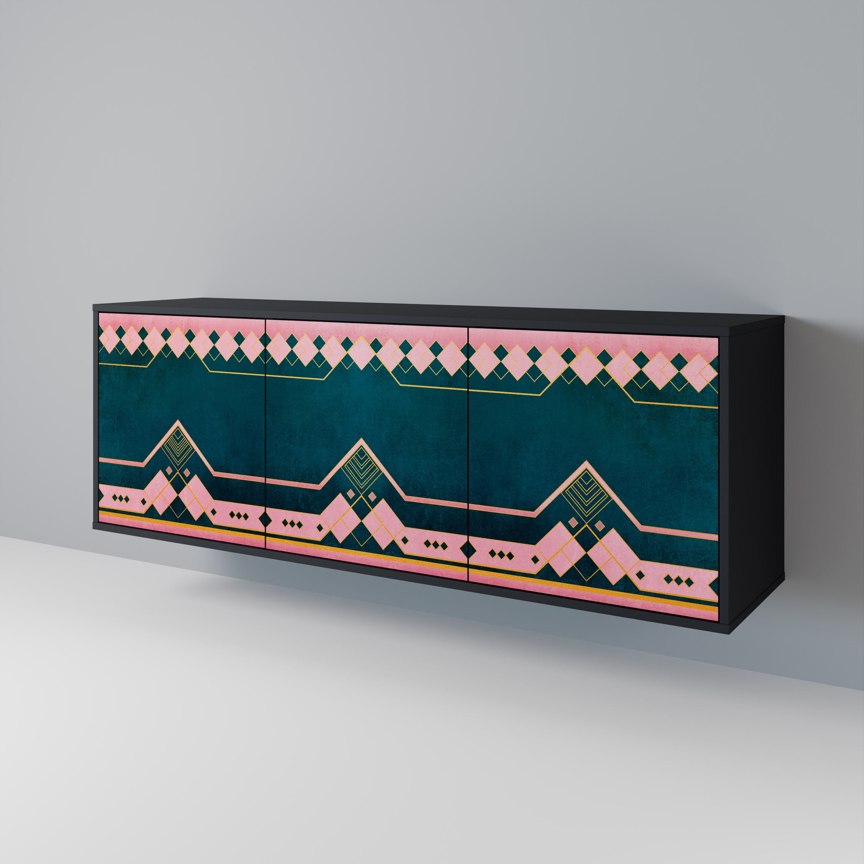 ROYAL COMPOSITION 3-Door Sideboard in Black Finish