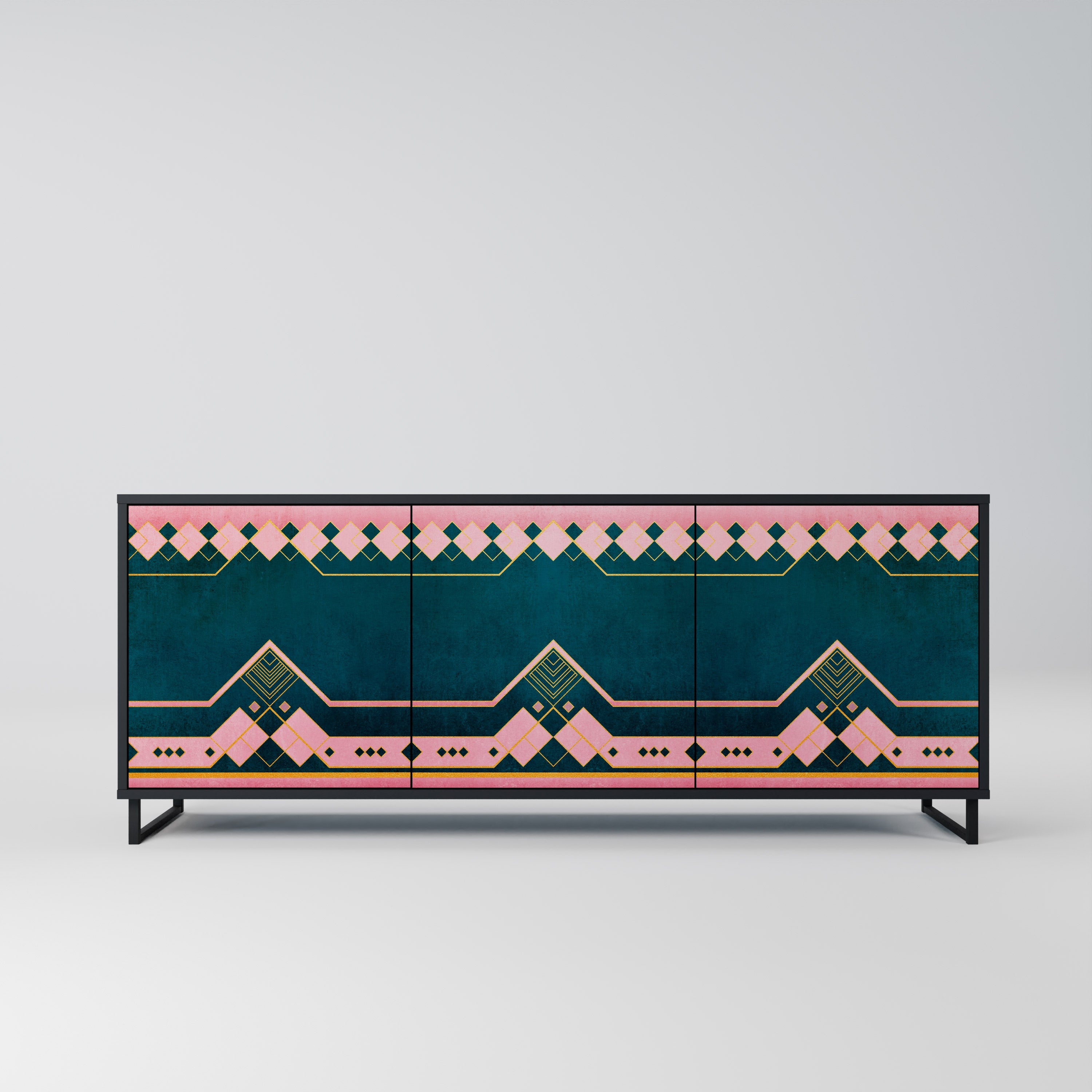 ROYAL COMPOSITION 3-Door Sideboard in Black Finish