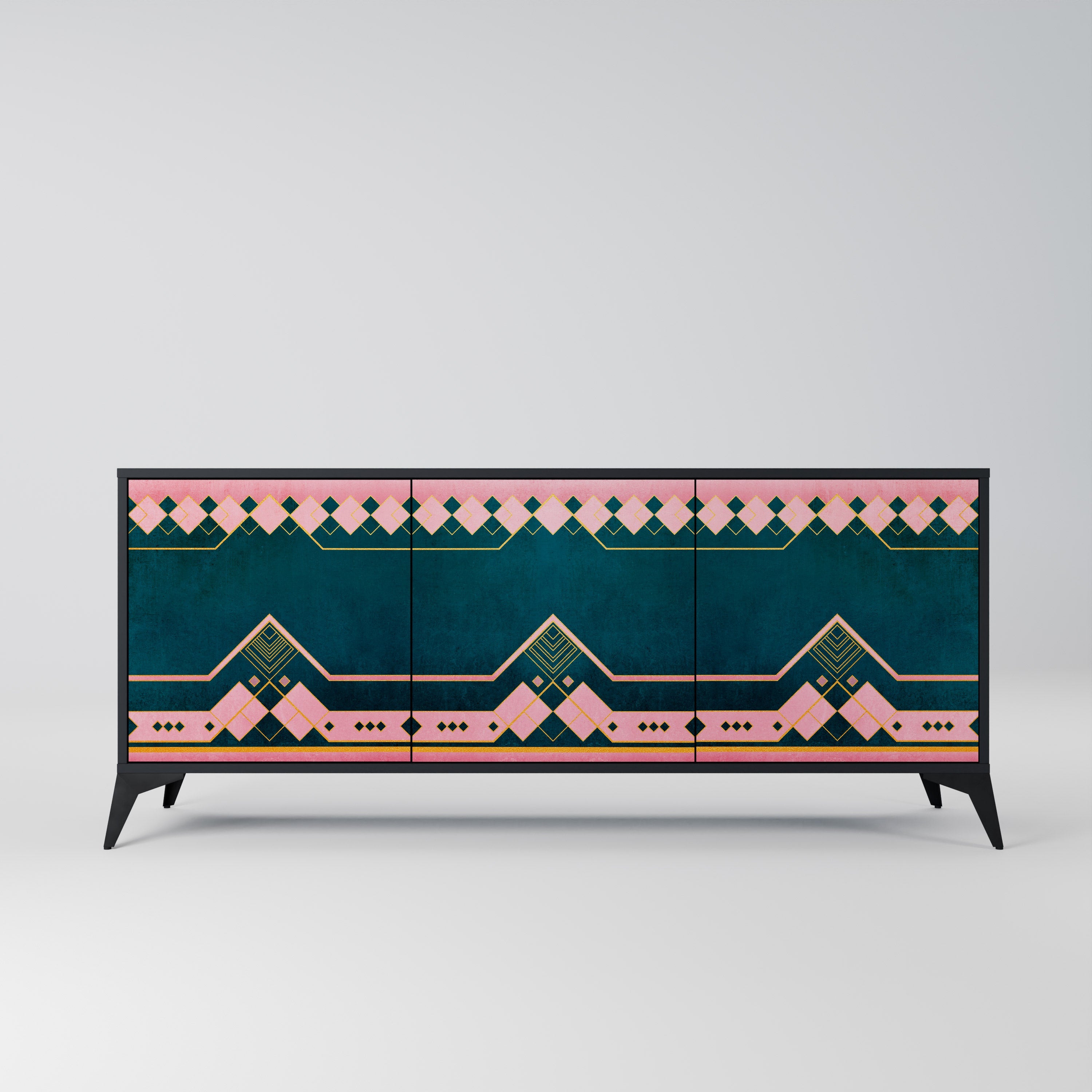 ROYAL COMPOSITION 3-Door Sideboard in Black Finish