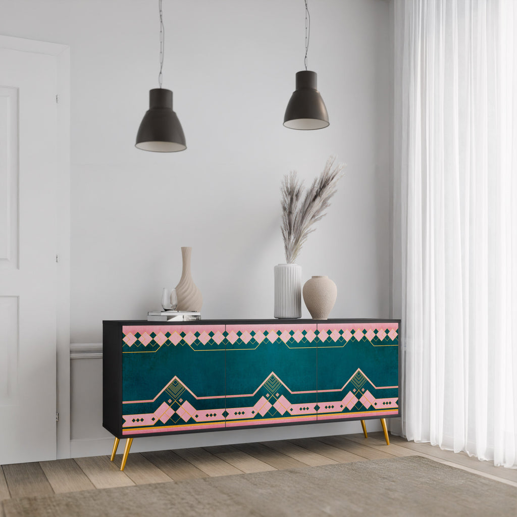 ROYAL COMPOSITION 3-Door Sideboard in Black Finish