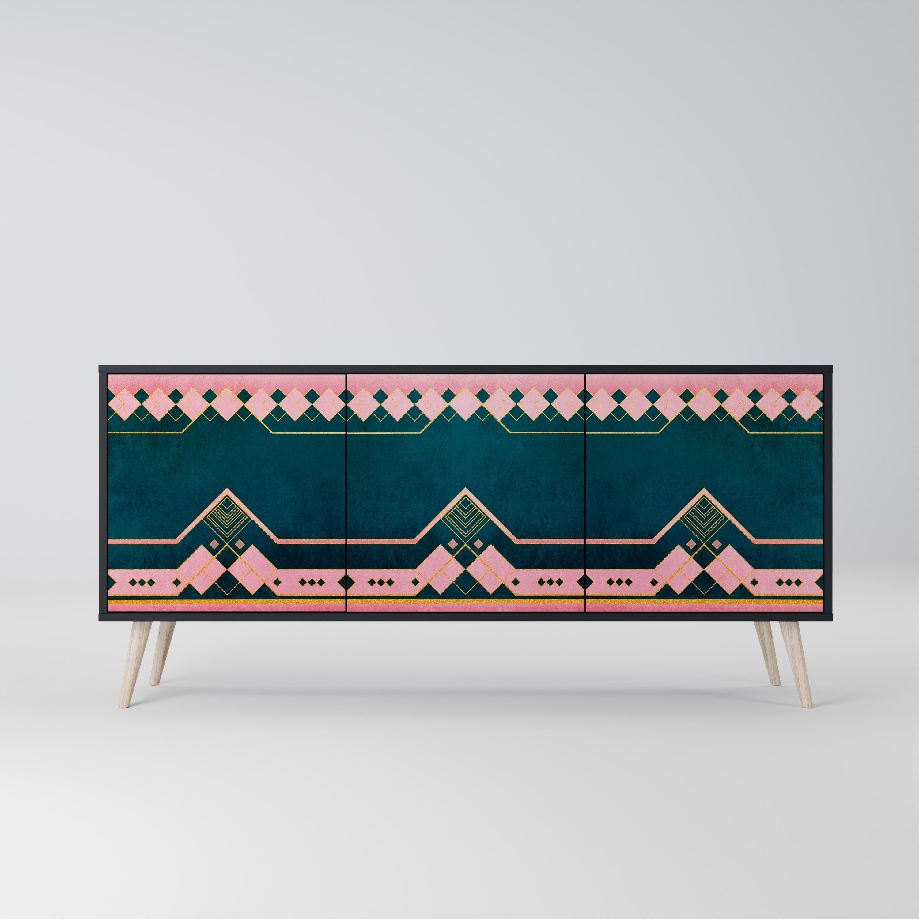 ROYAL COMPOSITION 3-Door Sideboard in Black Finish
