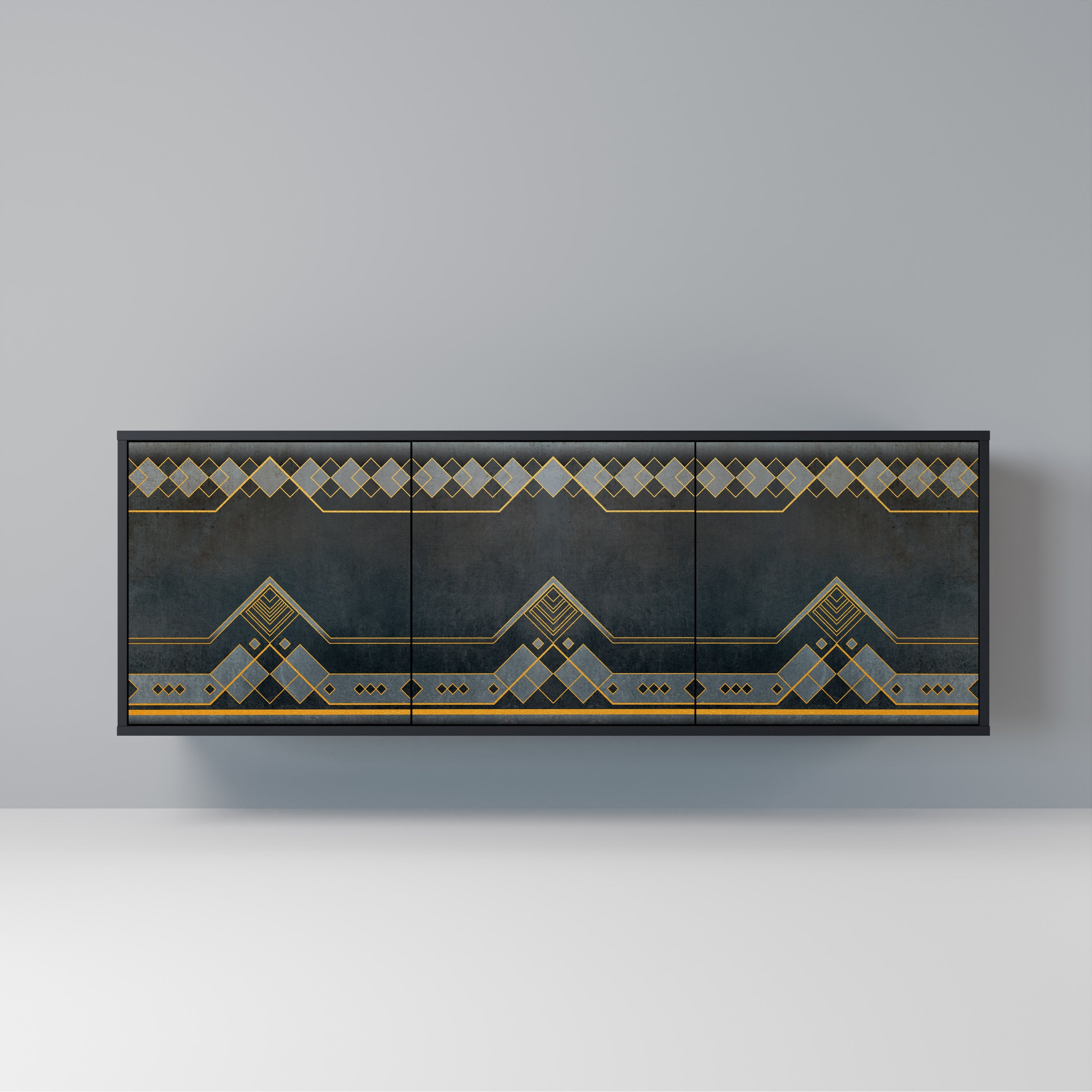 ROYAL ORDINARINESS 3-Door Sideboard in Black Finish
