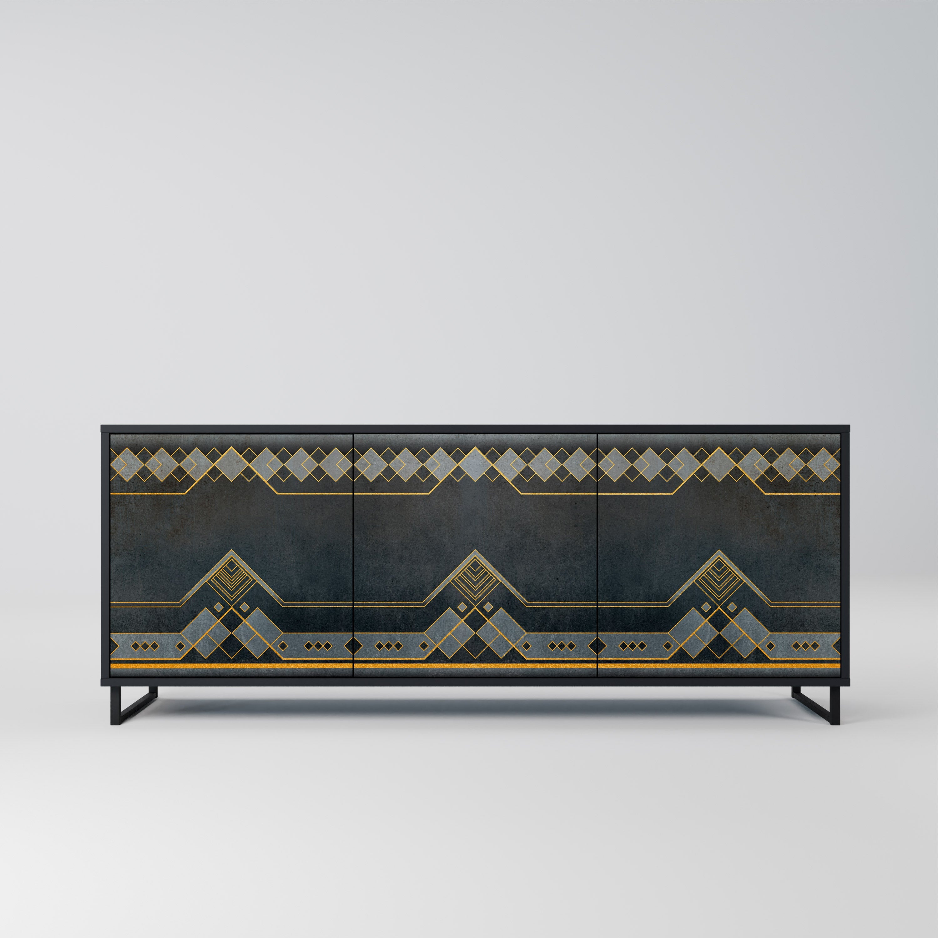 ROYAL ORDINARINESS 3-Door Sideboard in Black Finish