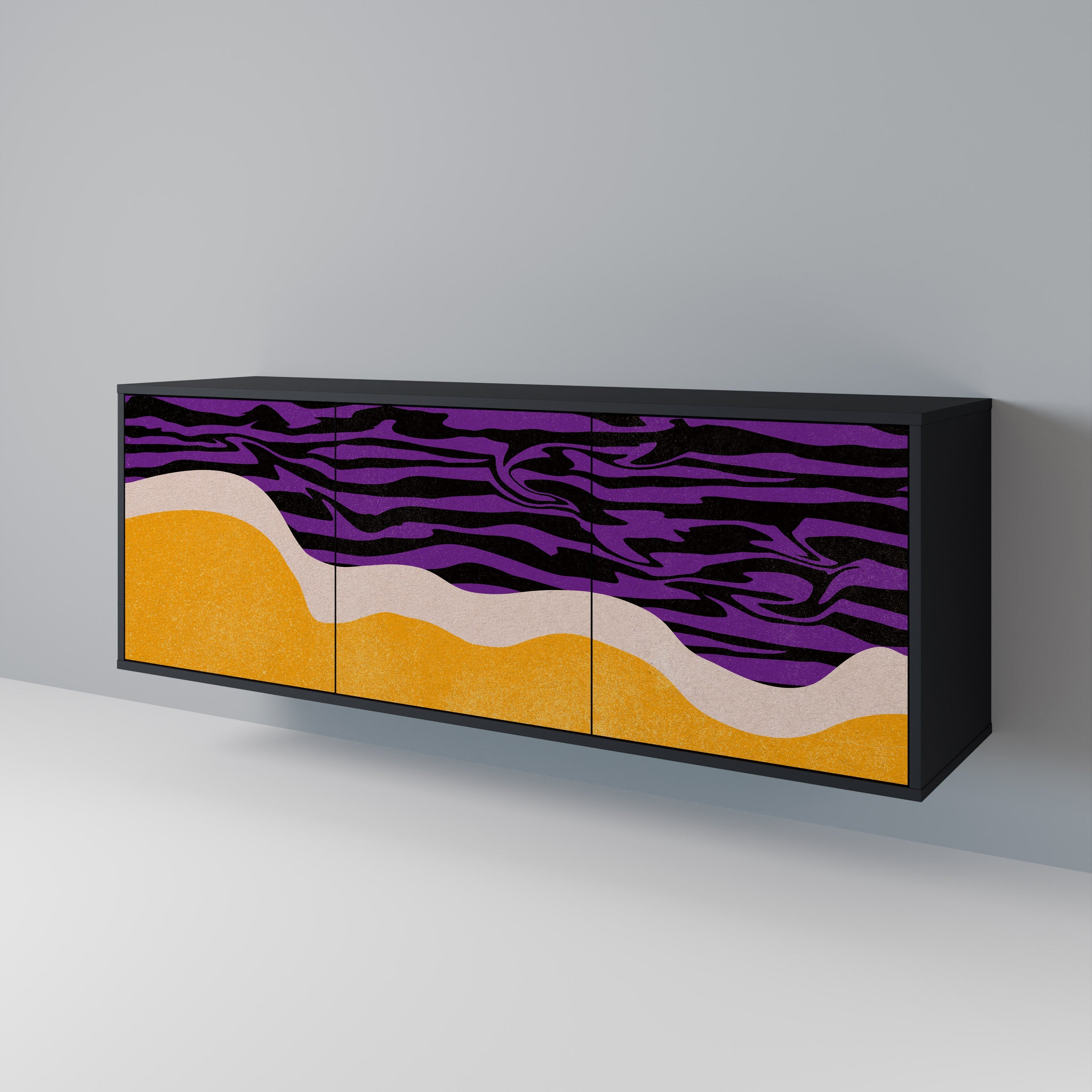 INDEPENDENT BORDER 3-Door Sideboard in Black Finish