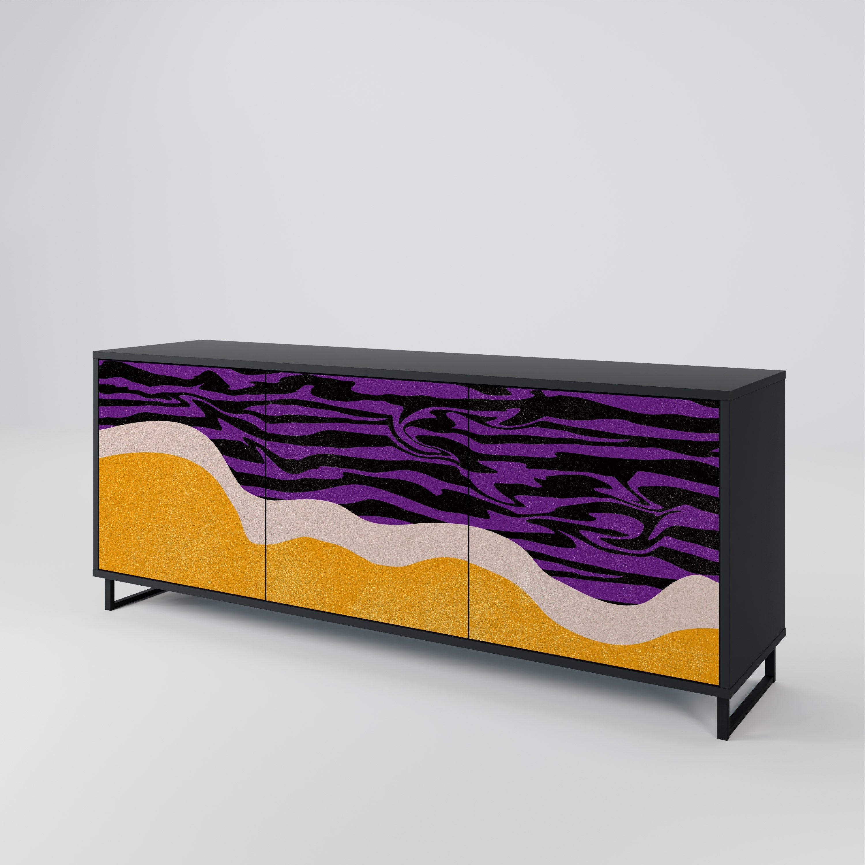 INDEPENDENT BORDER 3-Door Sideboard in Black Finish