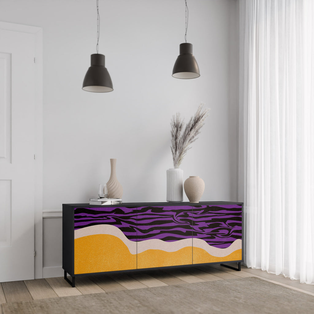 INDEPENDENT BORDER 3-Door Sideboard in Black Finish