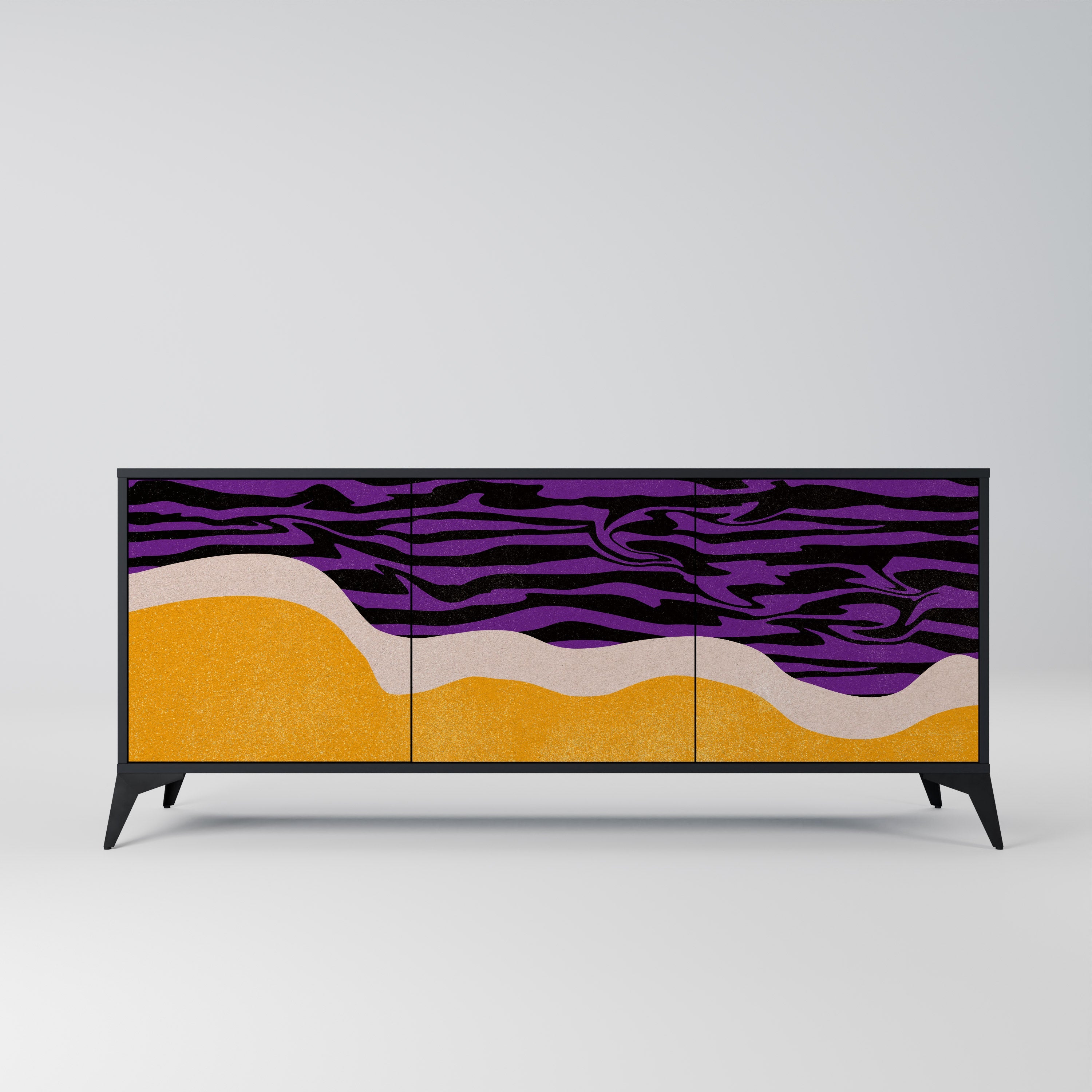 INDEPENDENT BORDER 3-Door Sideboard in Black Finish