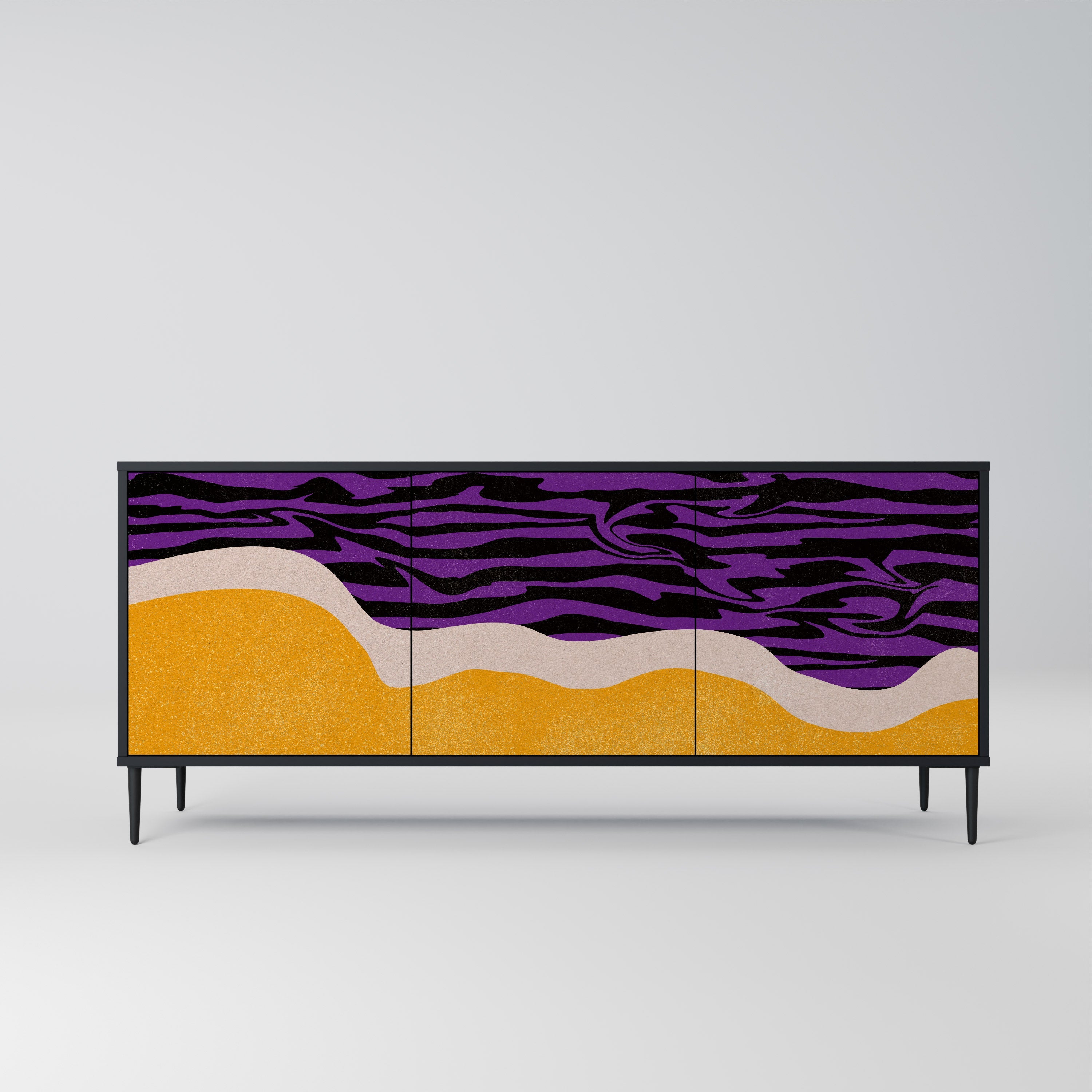 INDEPENDENT BORDER 3-Door Sideboard in Black Finish
