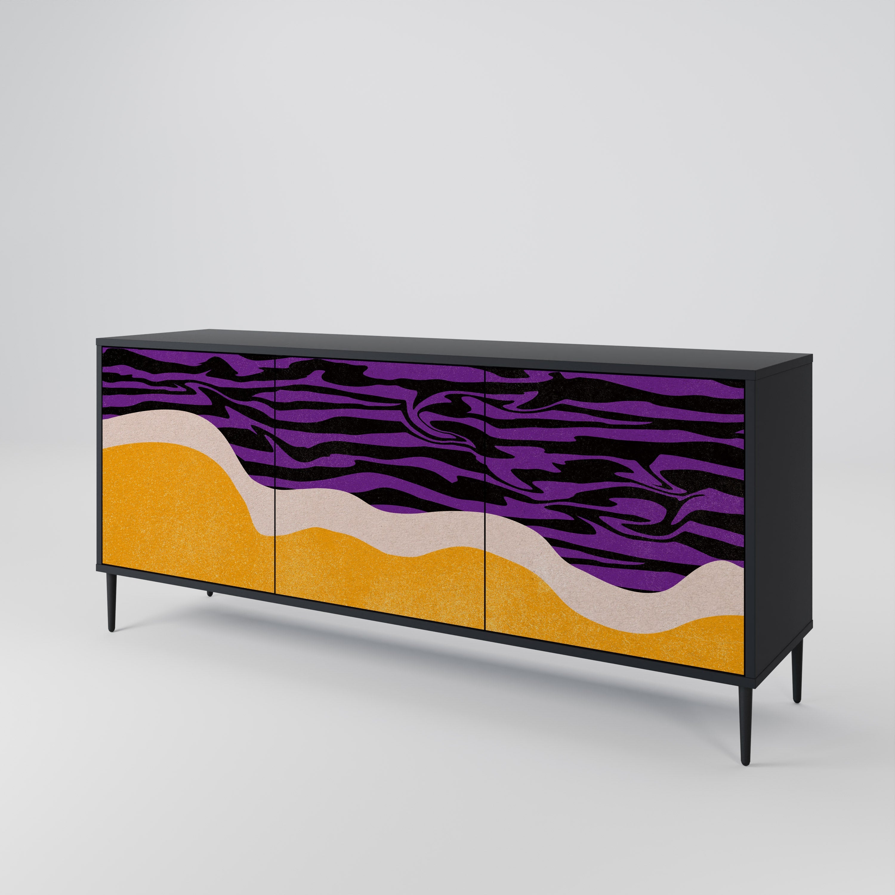 INDEPENDENT BORDER 3-Door Sideboard in Black Finish