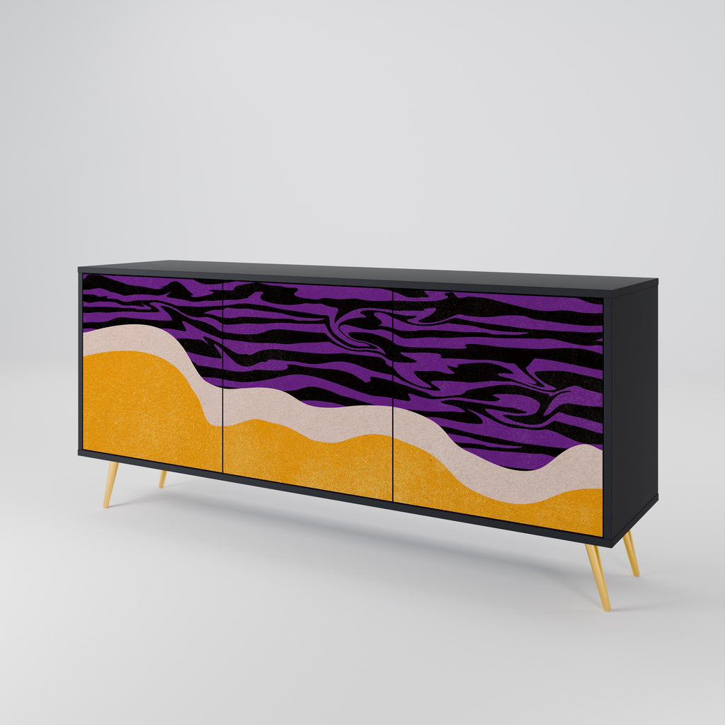 INDEPENDENT BORDER 3-Door Sideboard in Black Finish