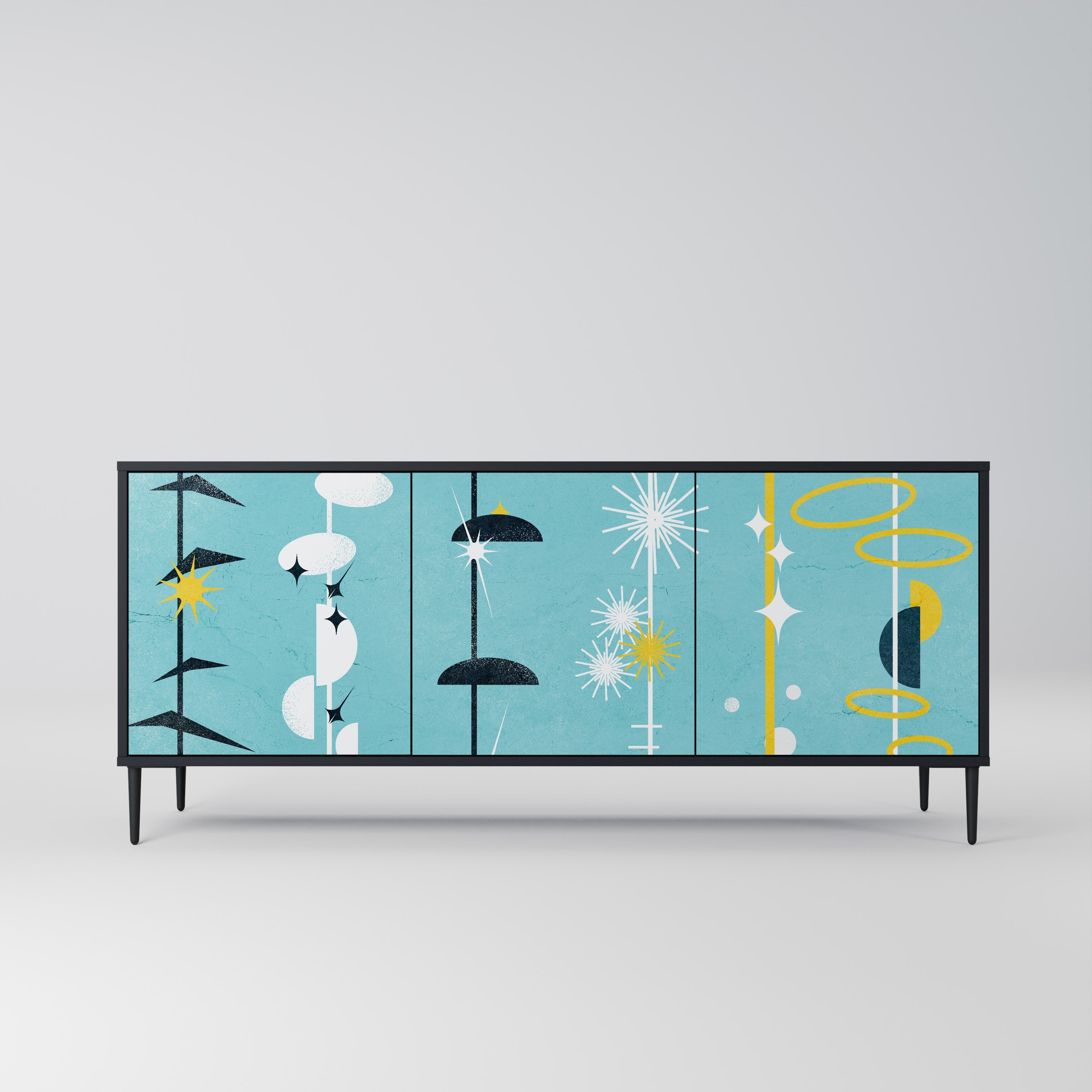 PATHS TO HAPPINESS 3-Door Sideboard in Black Finish