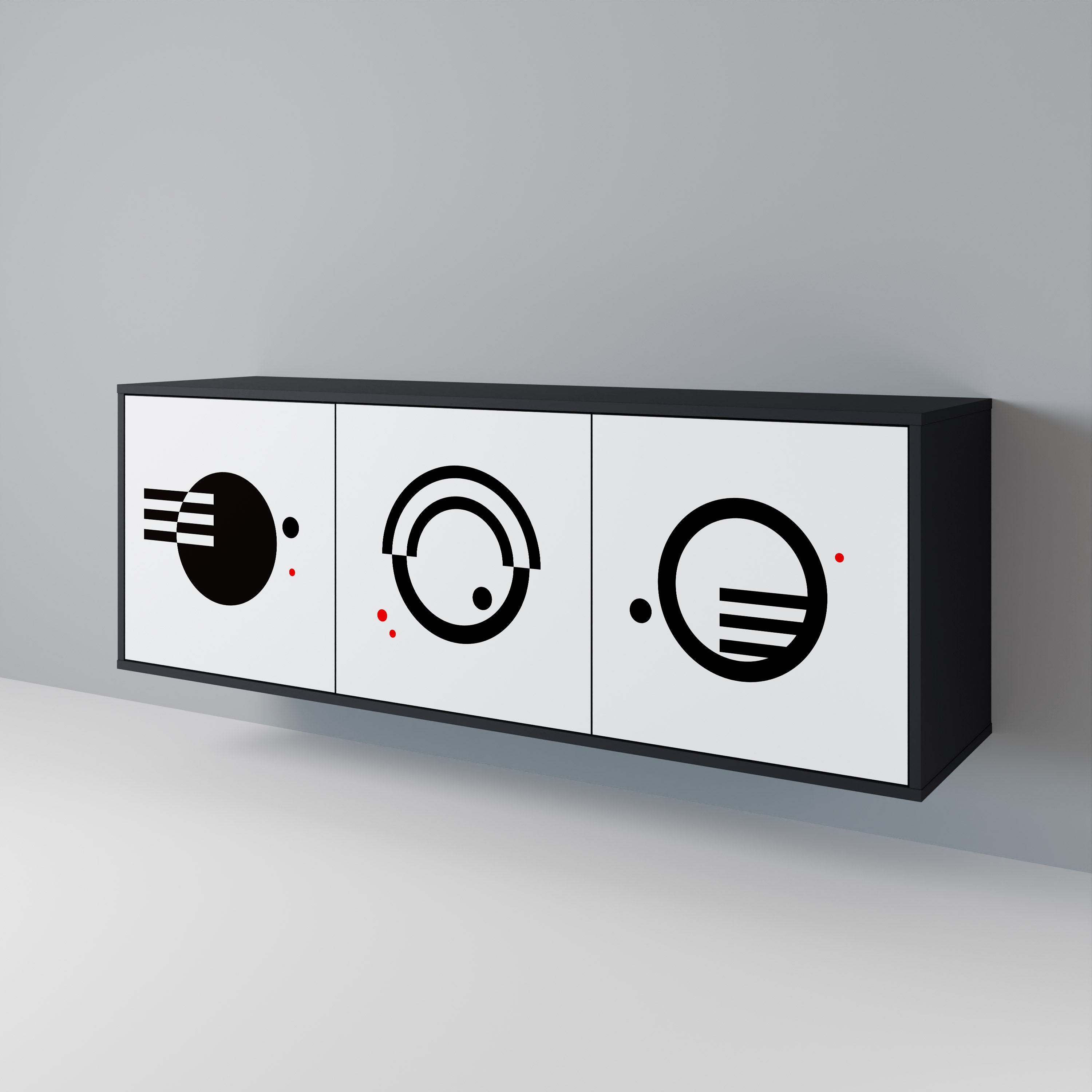 BLACK AND WHITE COMBINATION Μπουφές 3-θυρών