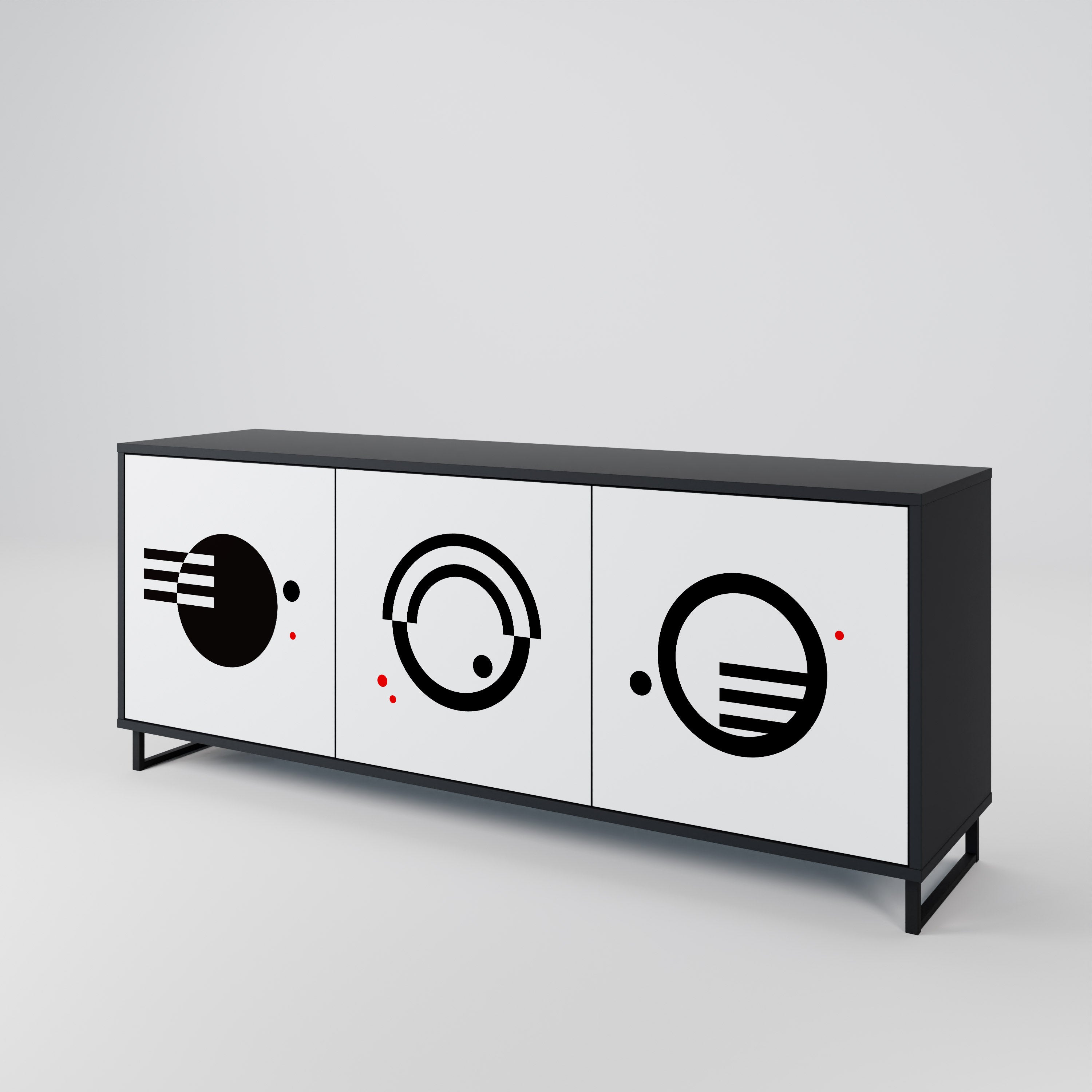 BLACK AND WHITE COMBINATION Μπουφές 3-θυρών