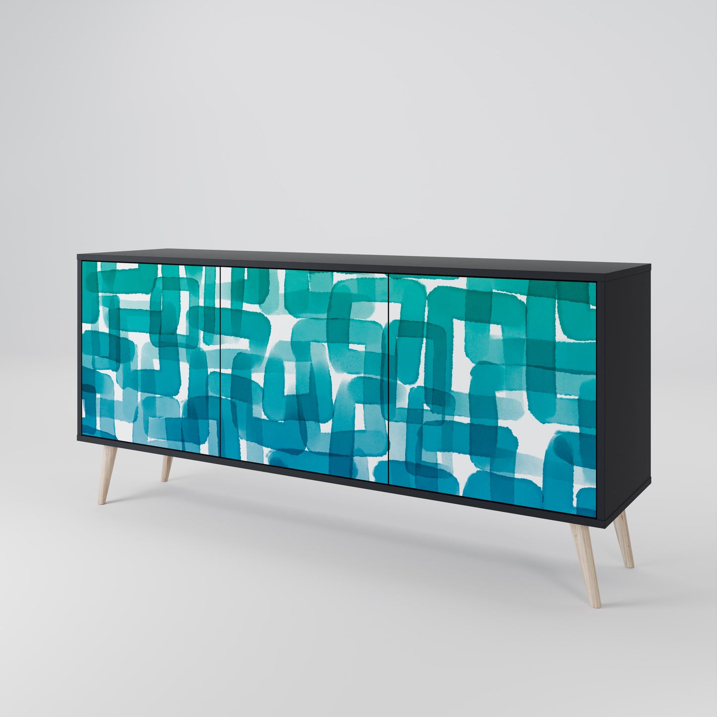 TURQUOISE RECTANGLES Μπουφές 3-θυρών