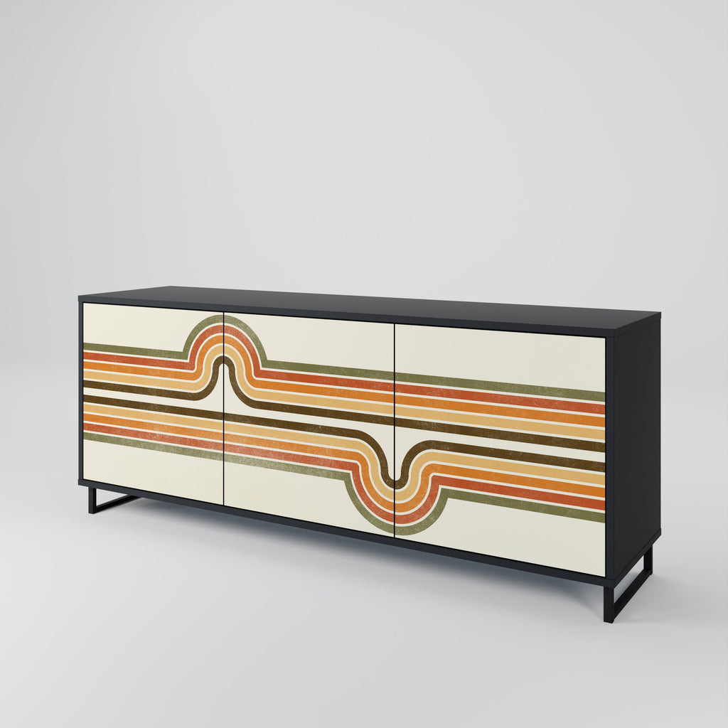 EXCEPTIONAL STREAM 3-Door Sideboard in Black Finish