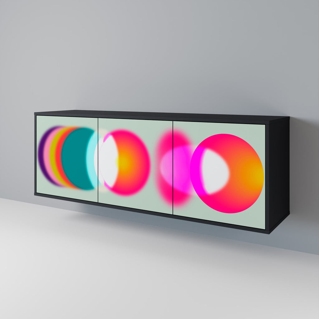 SYMPHONY OF COLORS 3θυρο μπουφέ σε μαύρο φινίρισμα