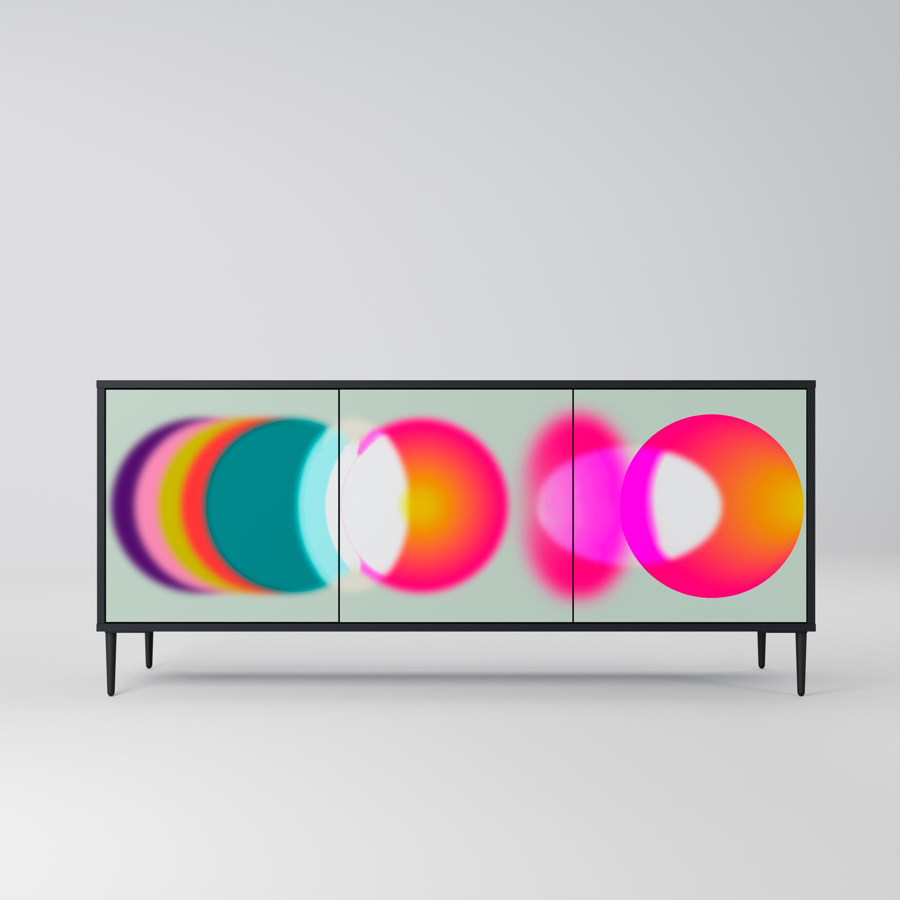 SYMPHONY OF COLORS 3-Door Sideboard in Black Finish