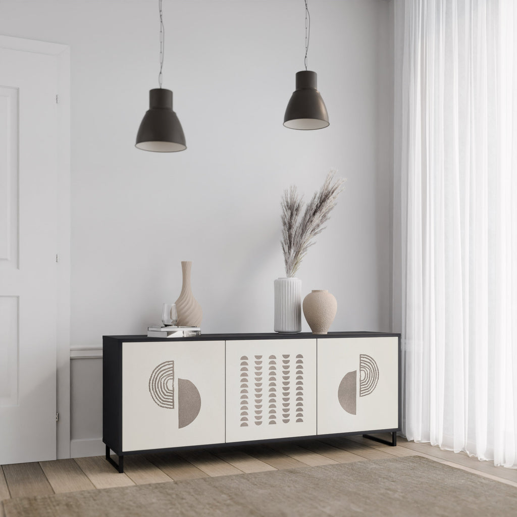 HARMONY ESSENCE 3-Door Sideboard in Black Finish